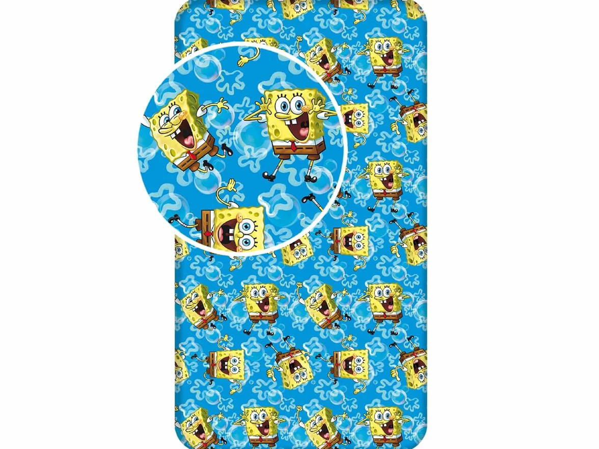 Jerry Fabrics Spongebob Sponge Bob gąbka, prześcieradło 90 x 200 + 25 cm