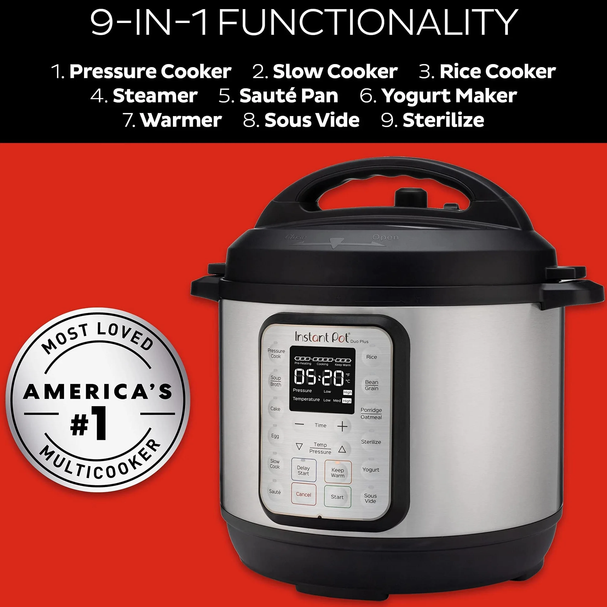 Instant Pot Szybkowar elektryczny DUO PLUS 5.7L ze stali nierdzewnej 15 programów