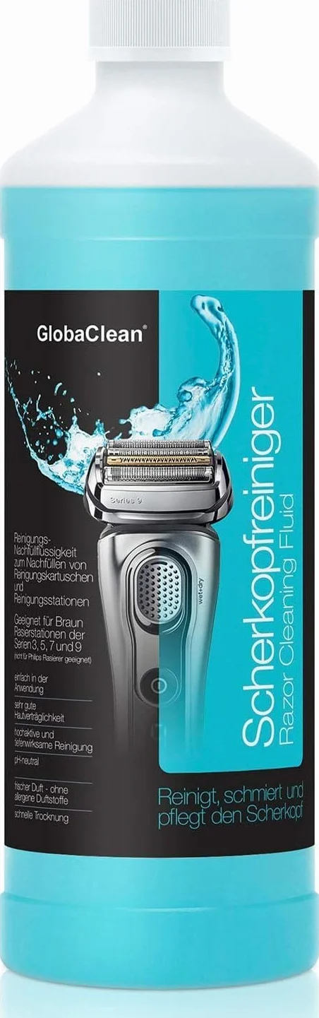 środek czyszczący do głowic - Kompatybilny z wkładami Braun Clean & Renew - Wkłady czyszczące Braun Series 9 - Środek czyszczący do głowic Braun - 1L