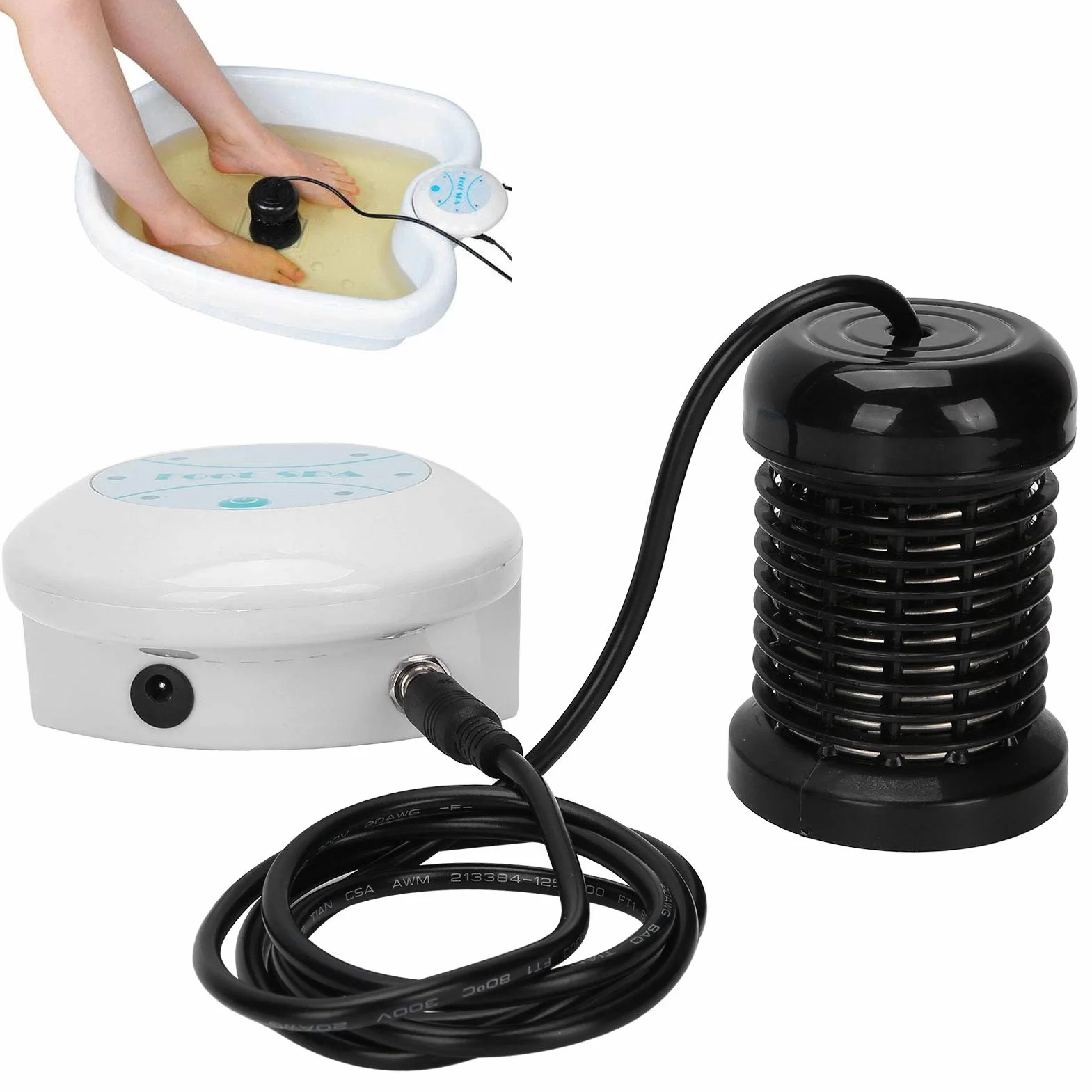 Ionic Foot Bath Machine, Mała Profesjonalna Maszyna do Detoksykacji do Kąpieli Stóp Przenośna Maszyna do Oczyszczania Stóp Spa Detox Health Care Urządzenie do Kąpieli Stóp do(Wtyczka UE)
