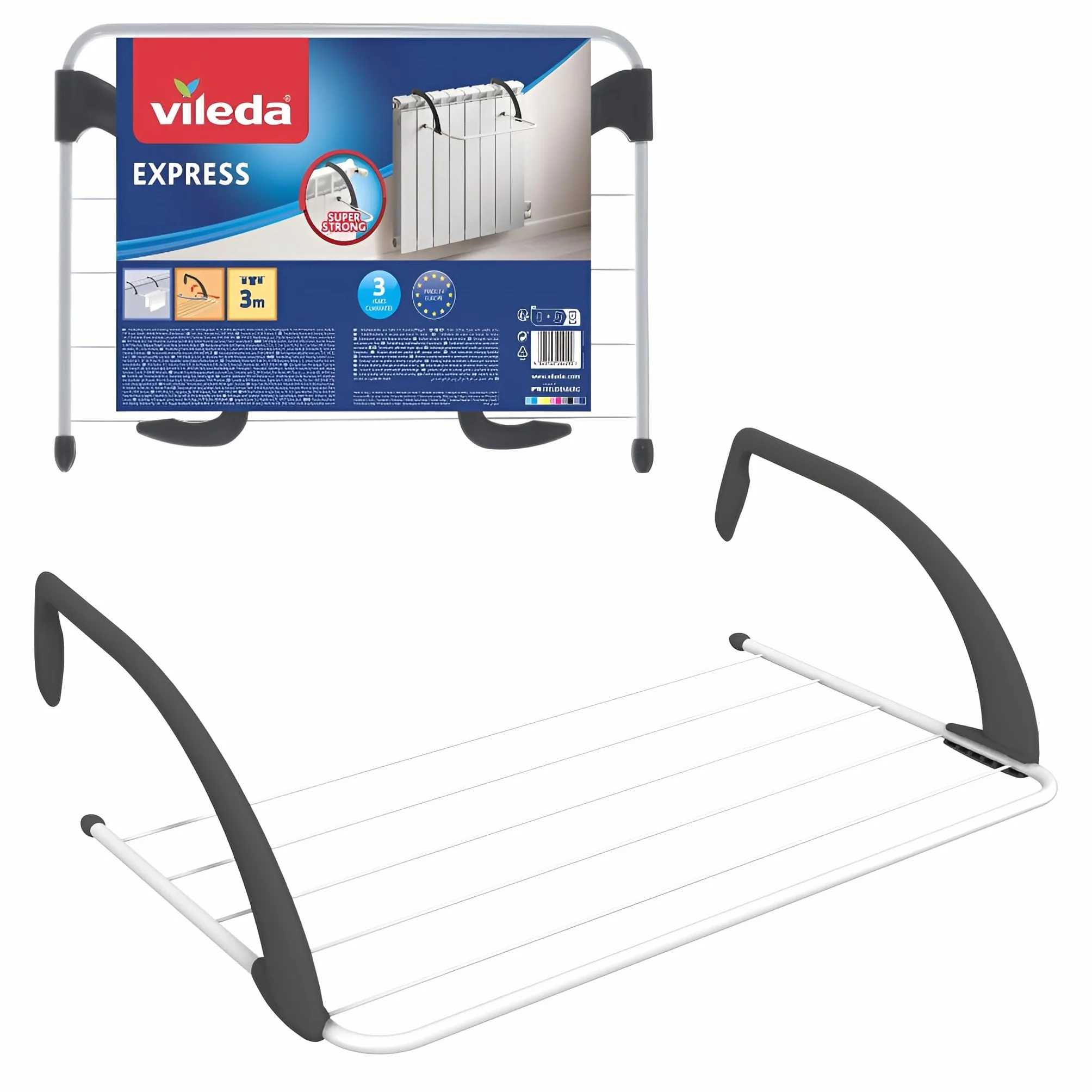 Vileda Express Suszarka na pranie na balkon lub kaloryfer - 3 m suszenia