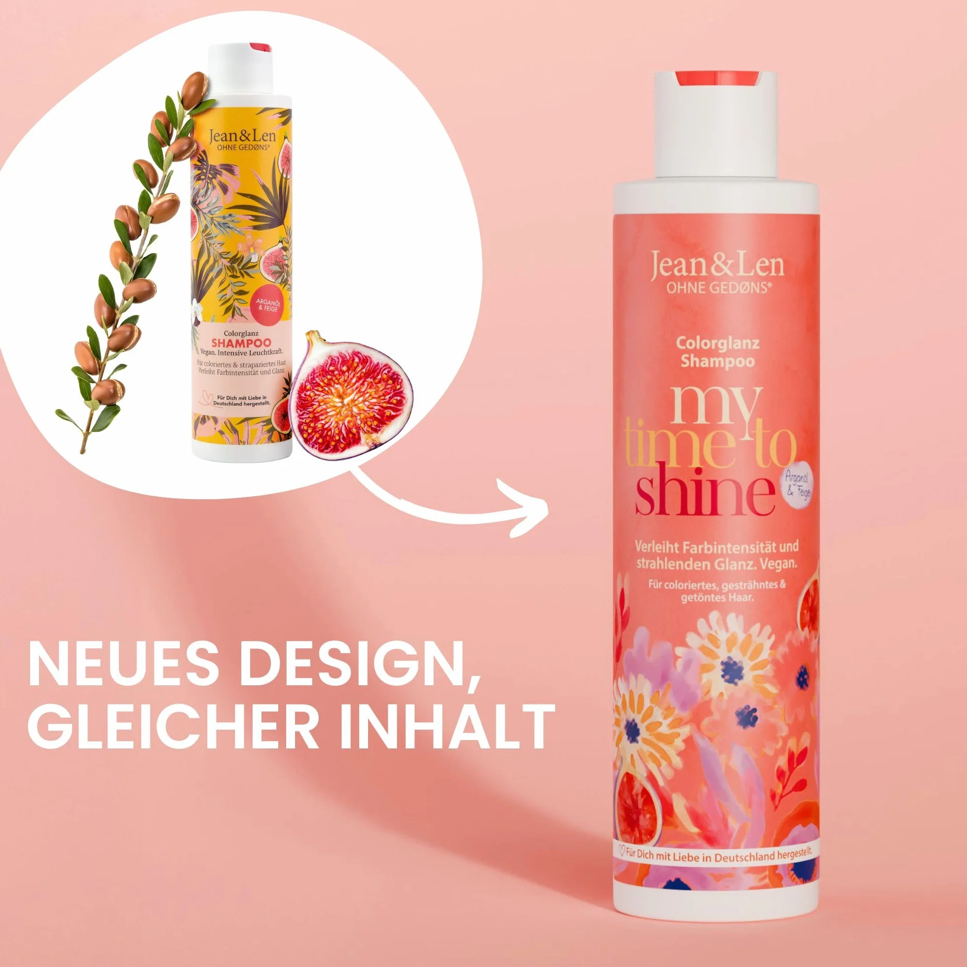Jean & Len Color Shine Argan Oil & Fig Szampon, Biały, 300 ml