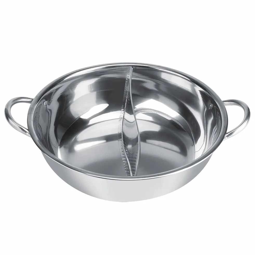 Garnek ze stali nierdzewnej do Shabu-Shabu 30cm, głęboki, dla 4-5 osób, do kuchenki indukcyjnej i gazowej