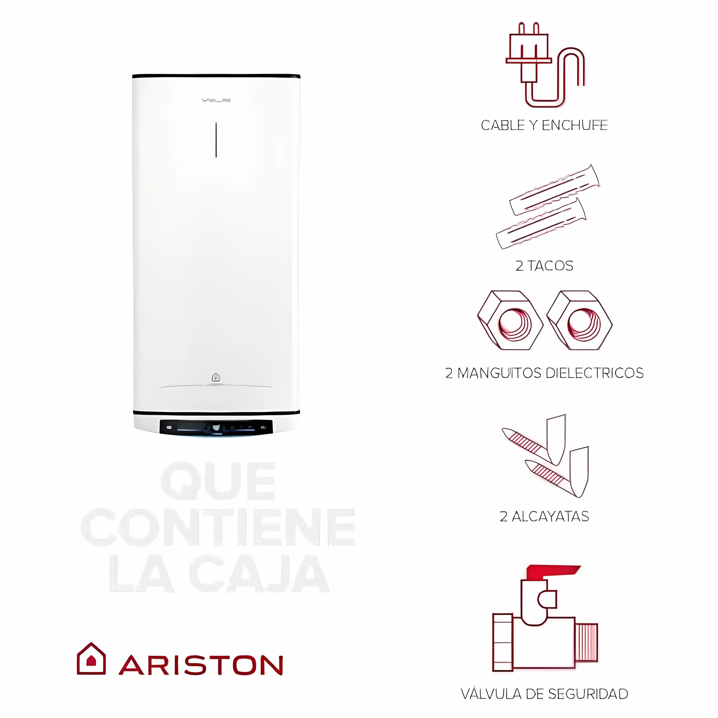 Ariston Velis Pro Wifi - elektryczny podgrzewacz wody, wielopozycyjny elektryczny podgrzewacz wody, elektryczny termos o pojemności 50 litrów, Wi-Fi i funkcja ECO-EVO 79,7 x 27,5 x 51,1 cm, instalacja