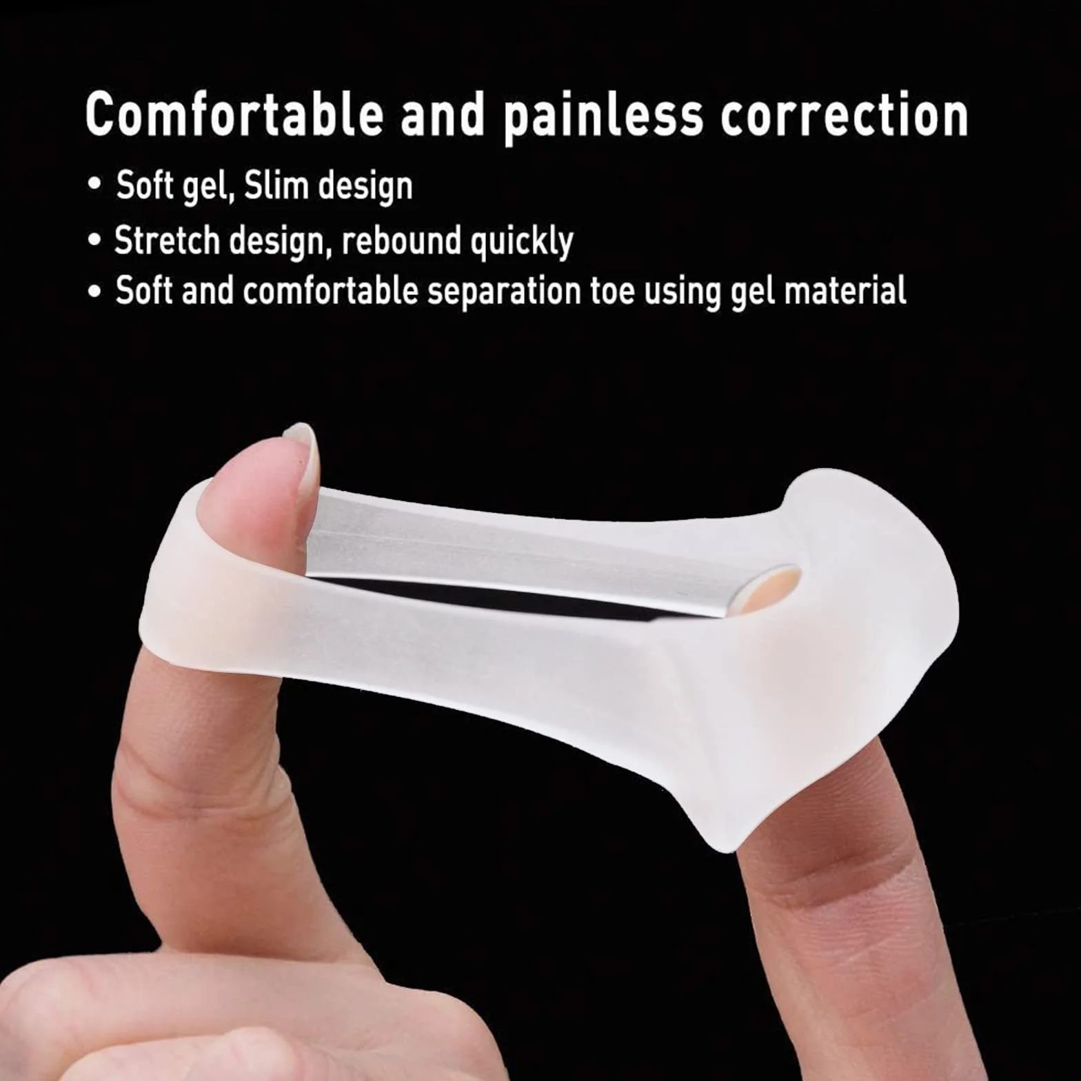 Silikonowe separatory palców do palucha koślawego i palców młotkowatych, korekta hallux valgus, 8 sztuk