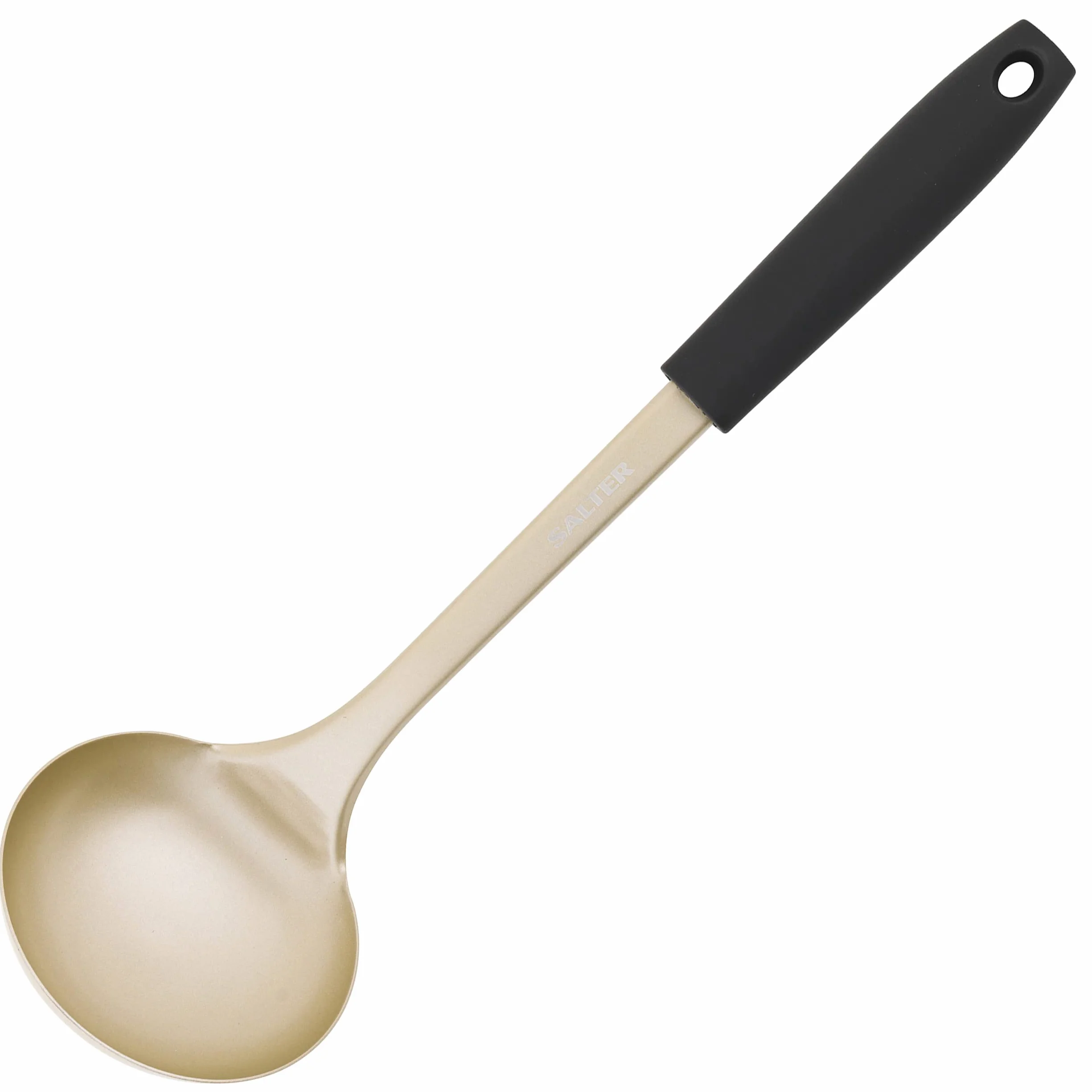 Salter BW11131EU7 Olympus Collection Ladle, Long-Lasting Stainless Steel Soup Spoon Kitchen Utensil, Hanging Hook, Easy-Clean, Metal Multifunctional Cooking Tool For Stews, Sauces, Punchbowls, Gold