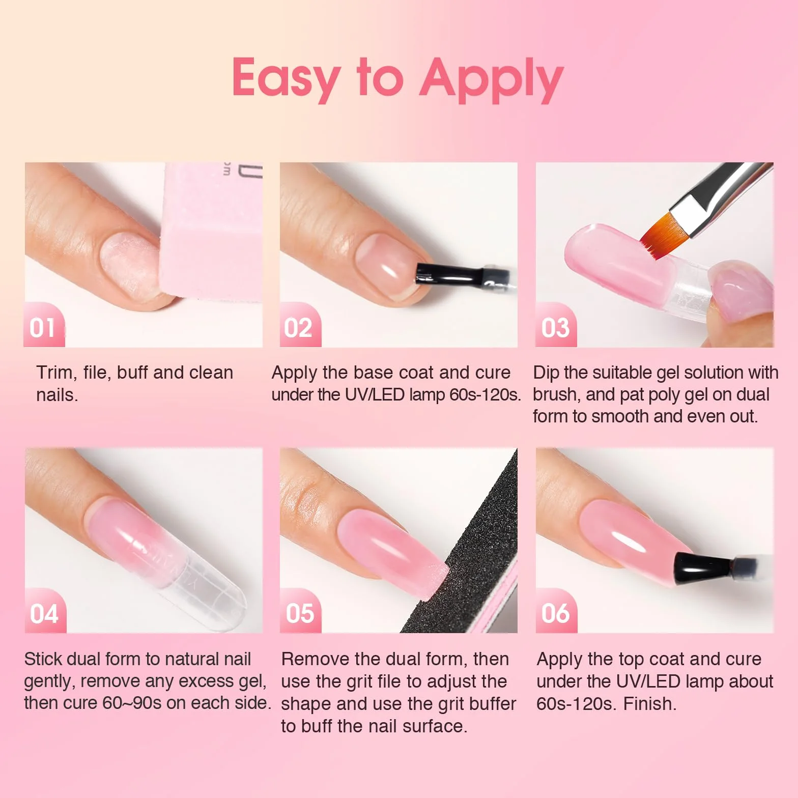 ROSALIND Zestaw startowy do paznokci żelowych, 8 kolorów, mini lampa UV, lakier bazowy i narzędzia do manicure, żel do przedłużania paznokci, zestaw startowy do profesjonalnego salonu i domu DIY