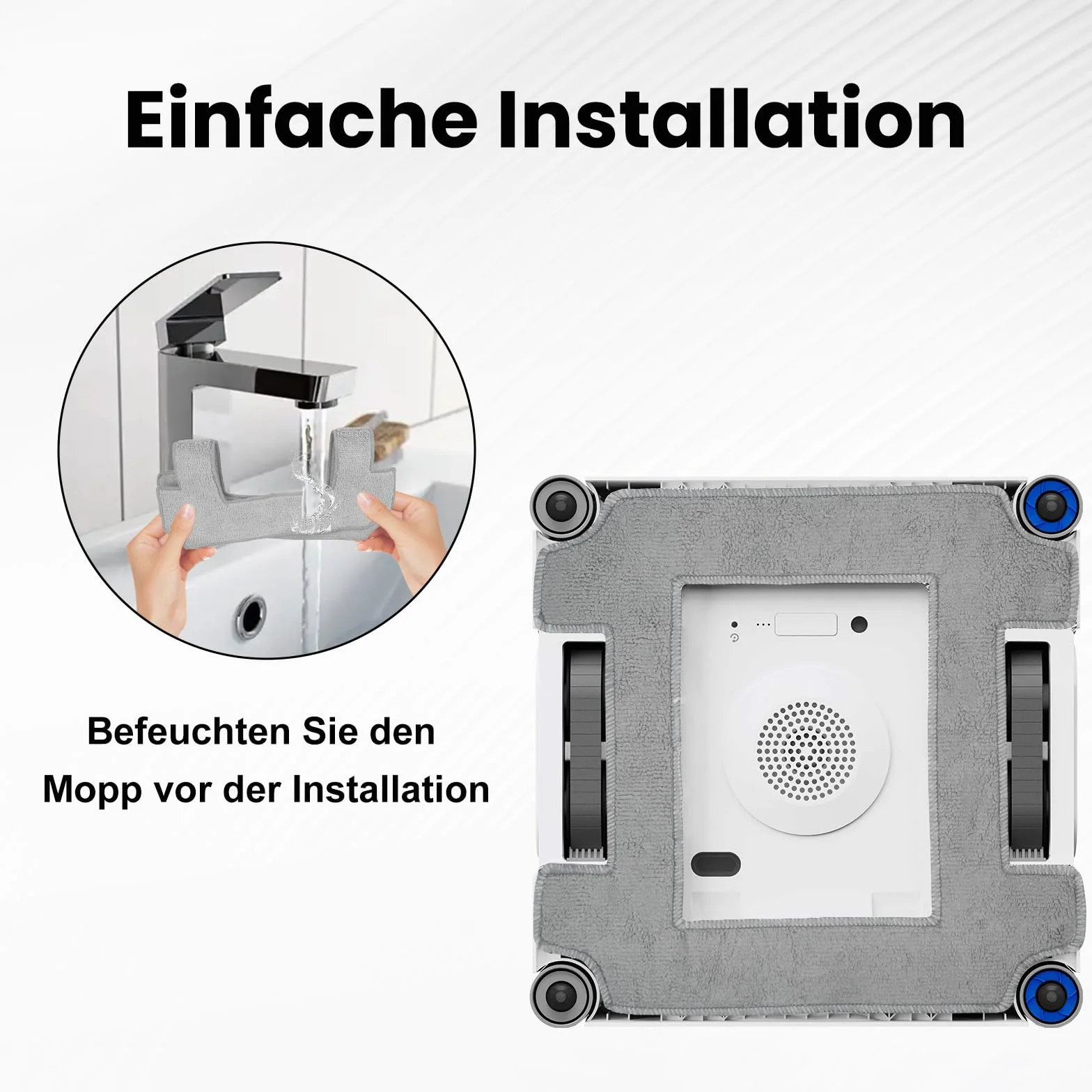 ECOVACS WINBOT W2S/W2S Omni ściereczki z mikrofibry do mycia okien, 8 sztuk