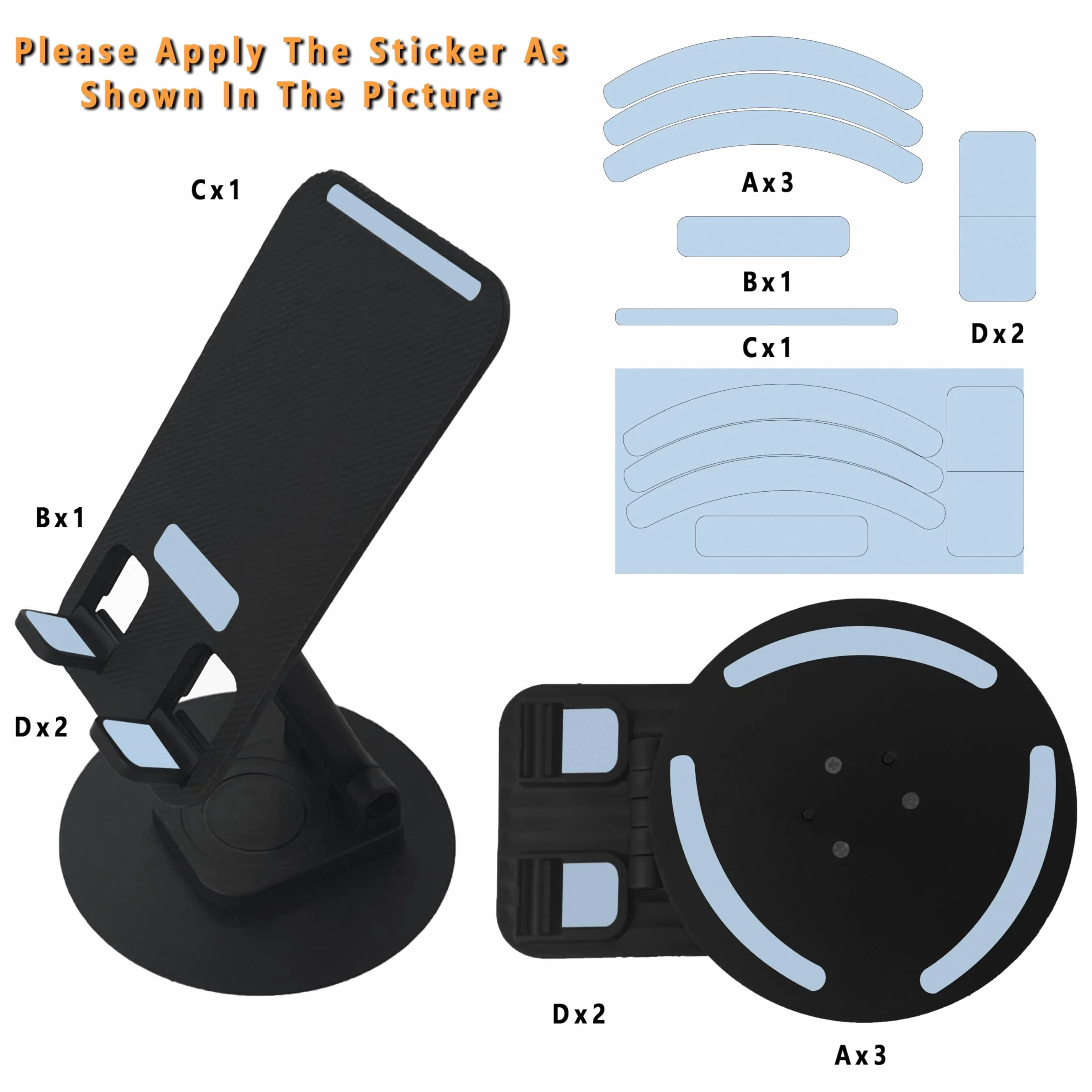 AiTodos® Regulowany Uchwyt na Telefon do Biurka, Obrót 360° i Podstawa Antypoślizgowa, Uniwersalny Podstawka do Wideorozmów, Kompatybilny z iPhone 15-13, Samsung Galaxy S23/S22, Czarny