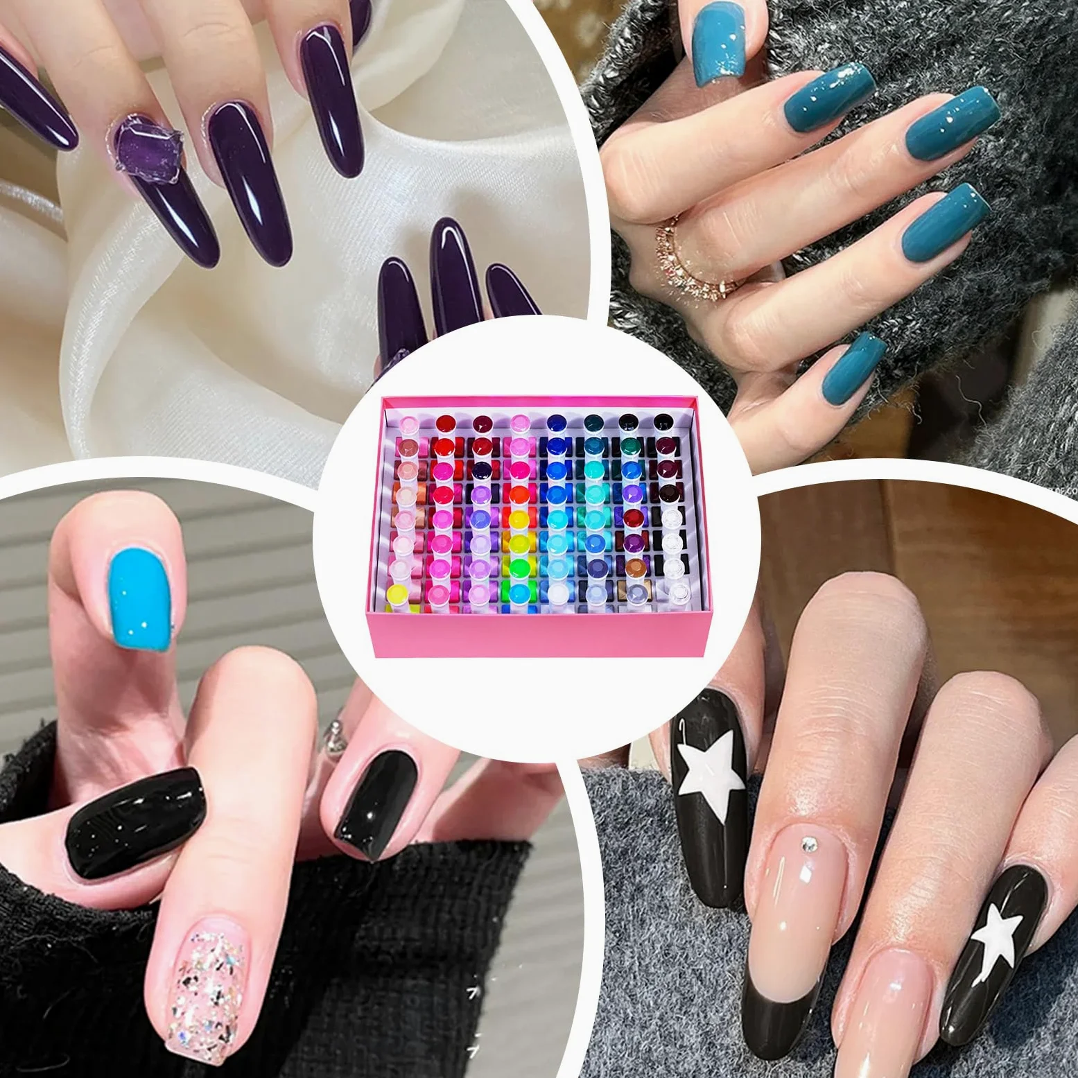 Zestaw Lakierów Do Paznokci 60 Kolorów Szybkoschnących Długotrwałych Żelów | Kolory Lakierów Hybrydowych Do Domowego I Salonowego Manicure Spa Podróży Ślubu Wakacji