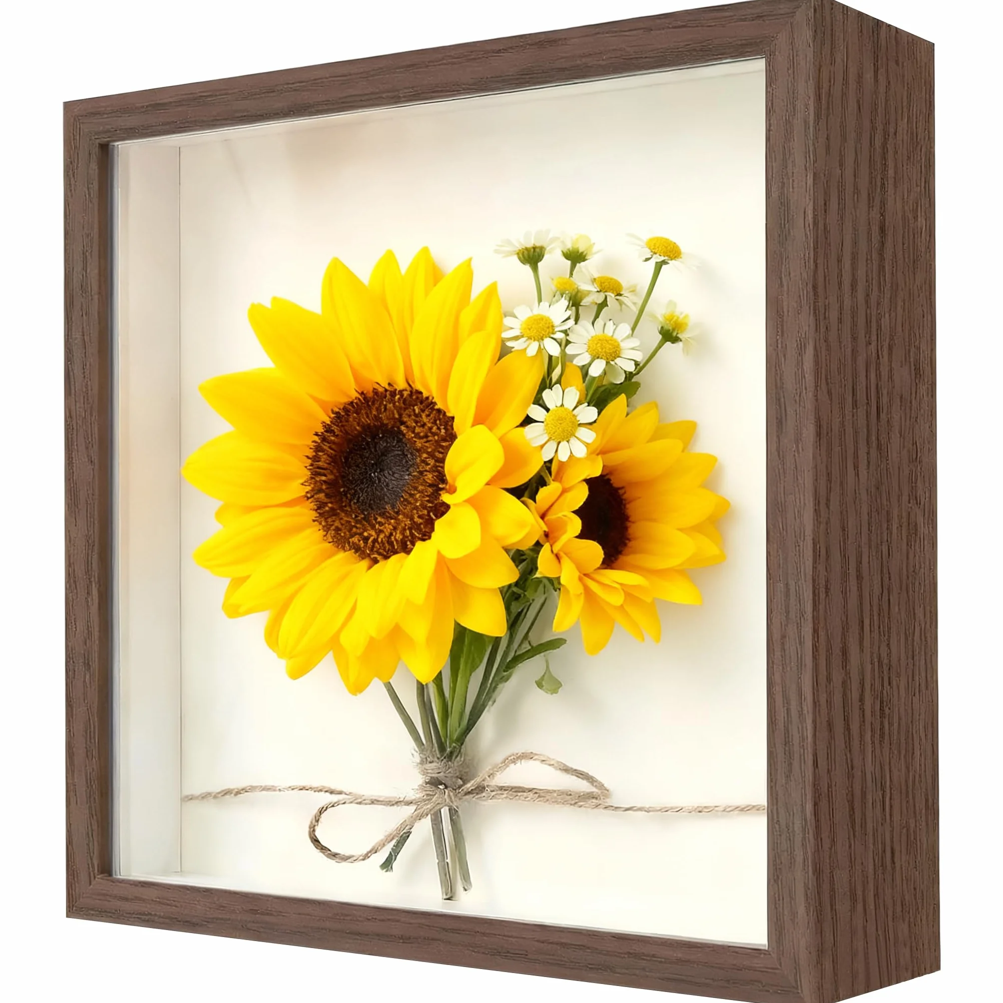 Głęboka drewniana ramka na zdjęcia 3D 22x22 cm pudełko pamiątkowe zrób to sam