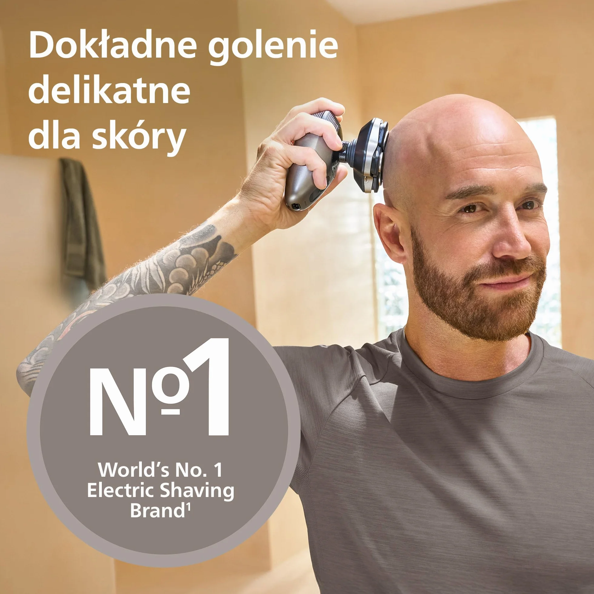 Oryginalne wymienne głowice do golarki Philips – kompatybilne z golarkami Philips Head Shaver Pro HS5980, HS7980 i HS9980, samoostrzące się ostrza ComfortCut, delikatne dla skóry, 4 sztuki, HS740/15