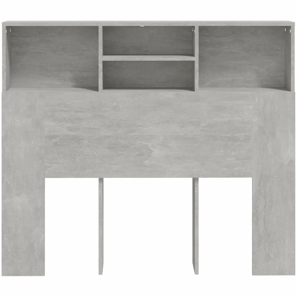 vidaXL Wezgłowie łóżka z półkami szarość betonu 120x19x103,5 cm