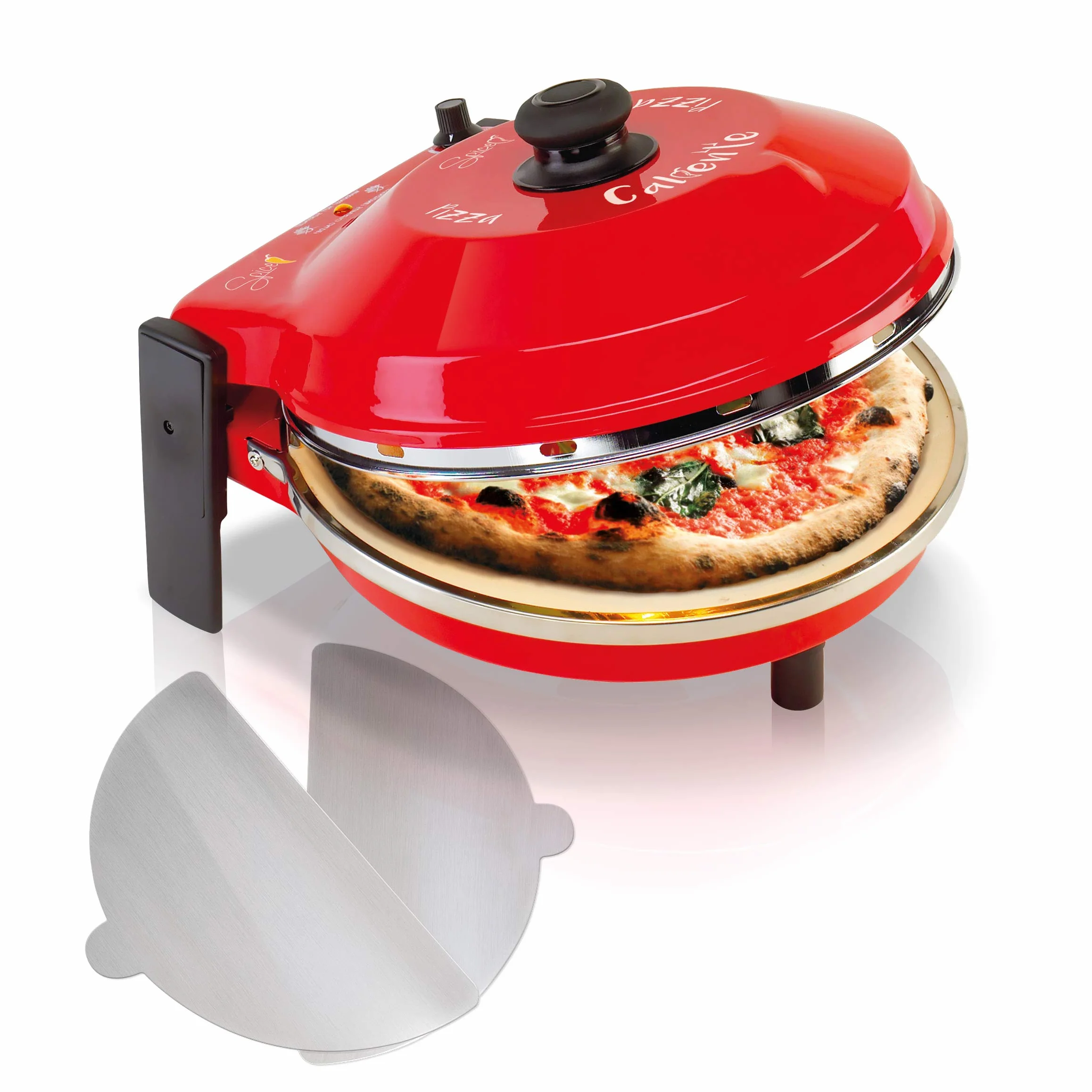 Piec do pizzy SPICE CALIENTE z kamieniem szamotowym 400°C 32 cm + 2 palety aluminiowe