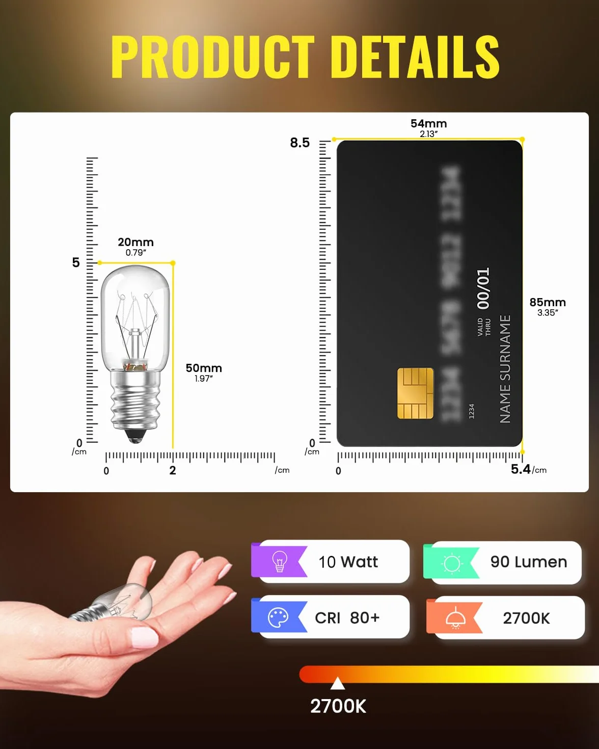 Bonlux Żarówka do lampy solnej, ściemniana E14 SES, mała śruba Edisona, karłowaty, 10 W, 240 V, do lodówki, piekarnika, pułapki na pchły, zapachów, palnik do topienia wosku, lampa znakowa (10 sztuk)
