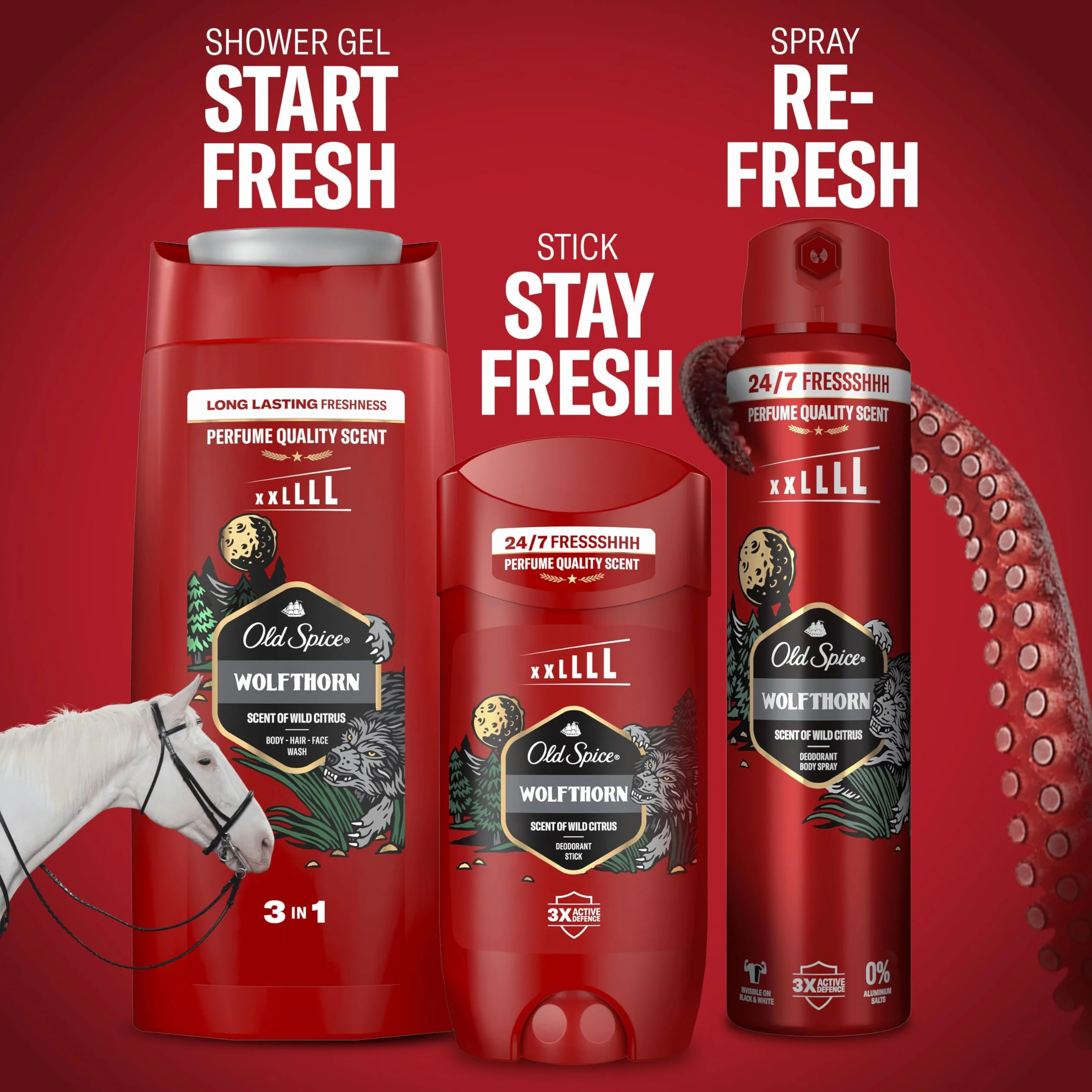 Old Spice Wolfthorn Dezodorant w sztyfcie dla mężczyzn 85ml, świeżość 24/7 przy codziennym stosowaniu, długotrwały zapach o jakości perfum, ochrona przed nieprzyjemnym zapachem, 0% soli aluminium