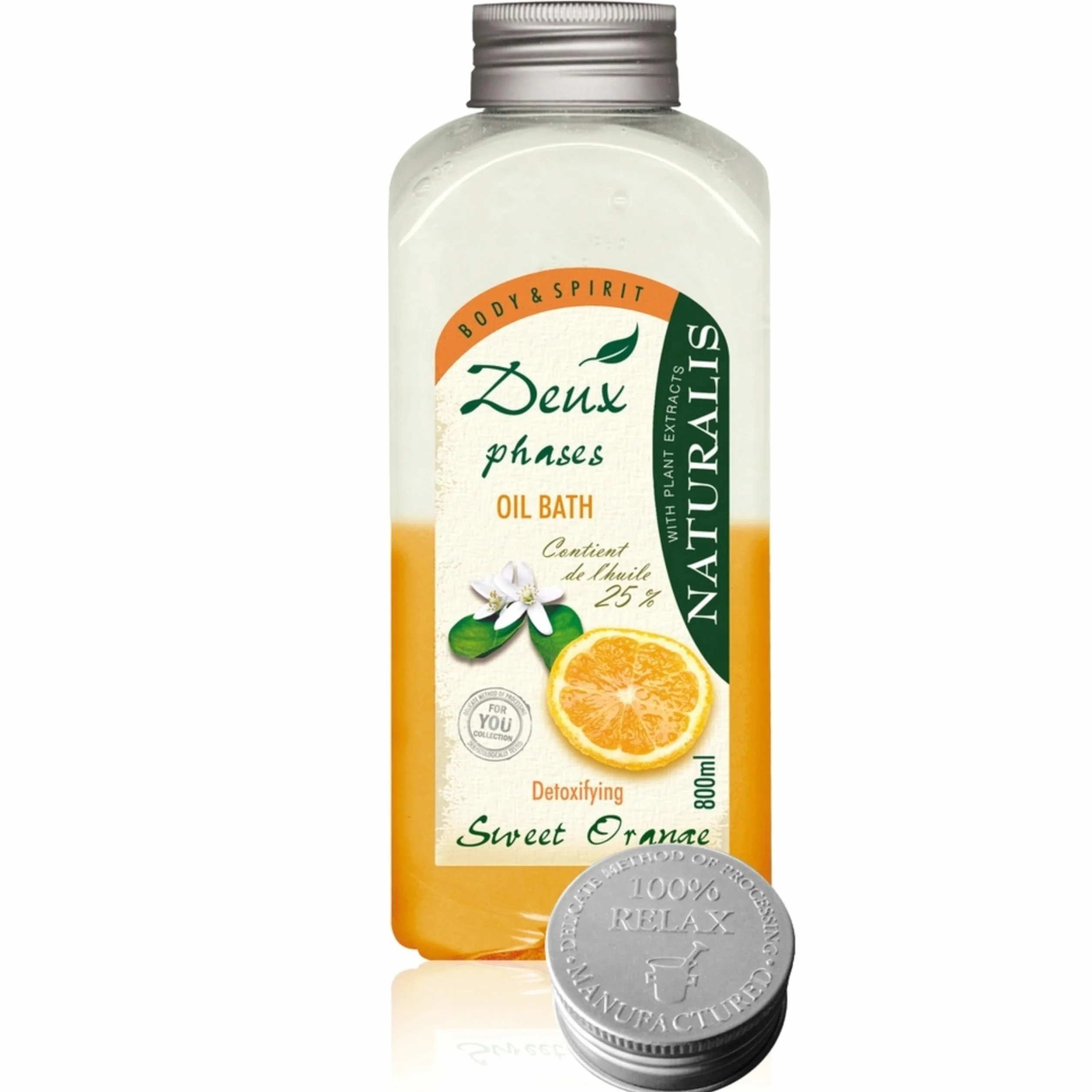 Dwufazowy płyn do kąpieli o zapachu słodkiej pomarańczy 800 ml