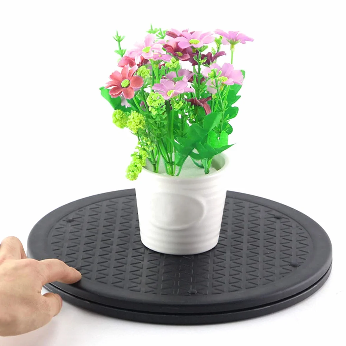 Obrotowa platforma 25 cm, stalowe łożyska kulkowe, 360 stopni, czarna