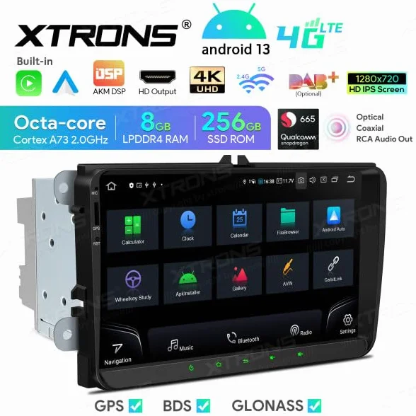 XTRONS IQ92MTVP Radio do Golf Passat Polo Tiguan Touran GPS Android 12 8 GB + 256