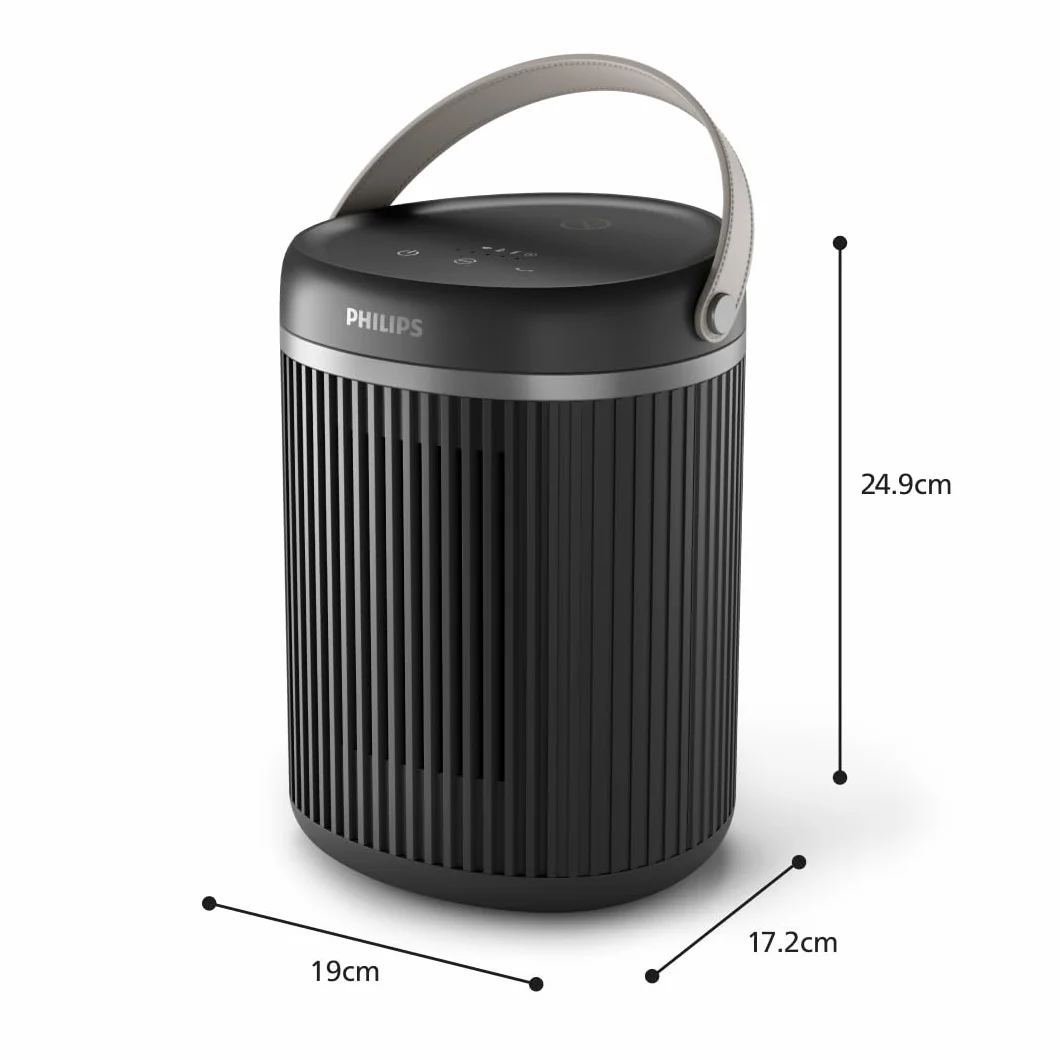 Philips Serii 3000 Termowentylator 2000 W EcoAI Oszczędność 50% Aplikacja Cicha Praca 24 dB(A) Oscylacja 45° Ciemnoszary CX3120/01