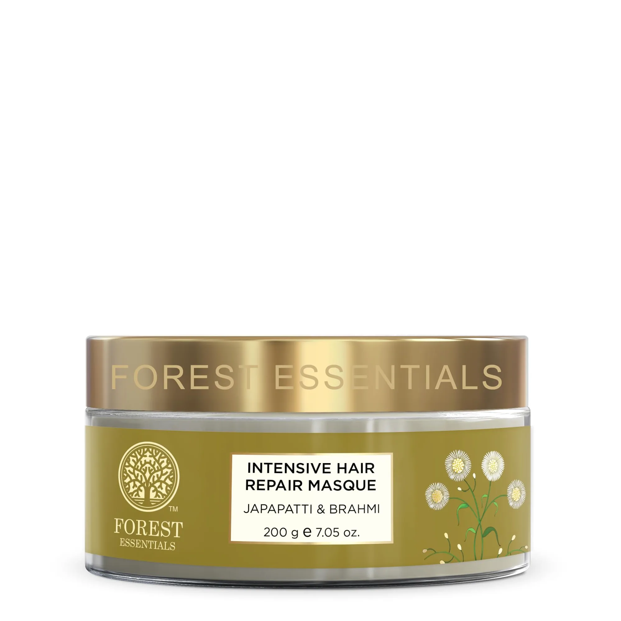 Forest Essentials Intensywna maska do naprawy włosów, Japapatti i Brahmi, 200 g
