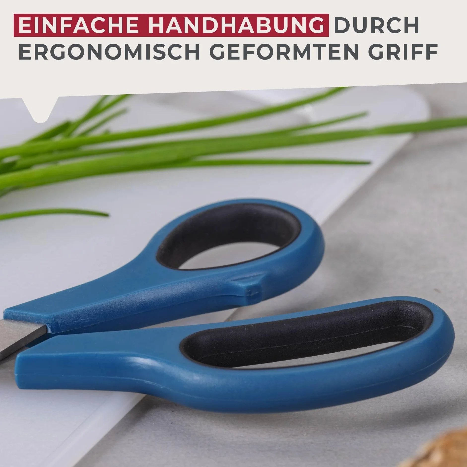 Fackelmann Nożyczki Essential do kuchni, gospodarstwa domowego i miejsca pracy – ostre, nierdzewne ostrza, ergonomiczny uchwyt, ciemnoniebieskie, 20 cm