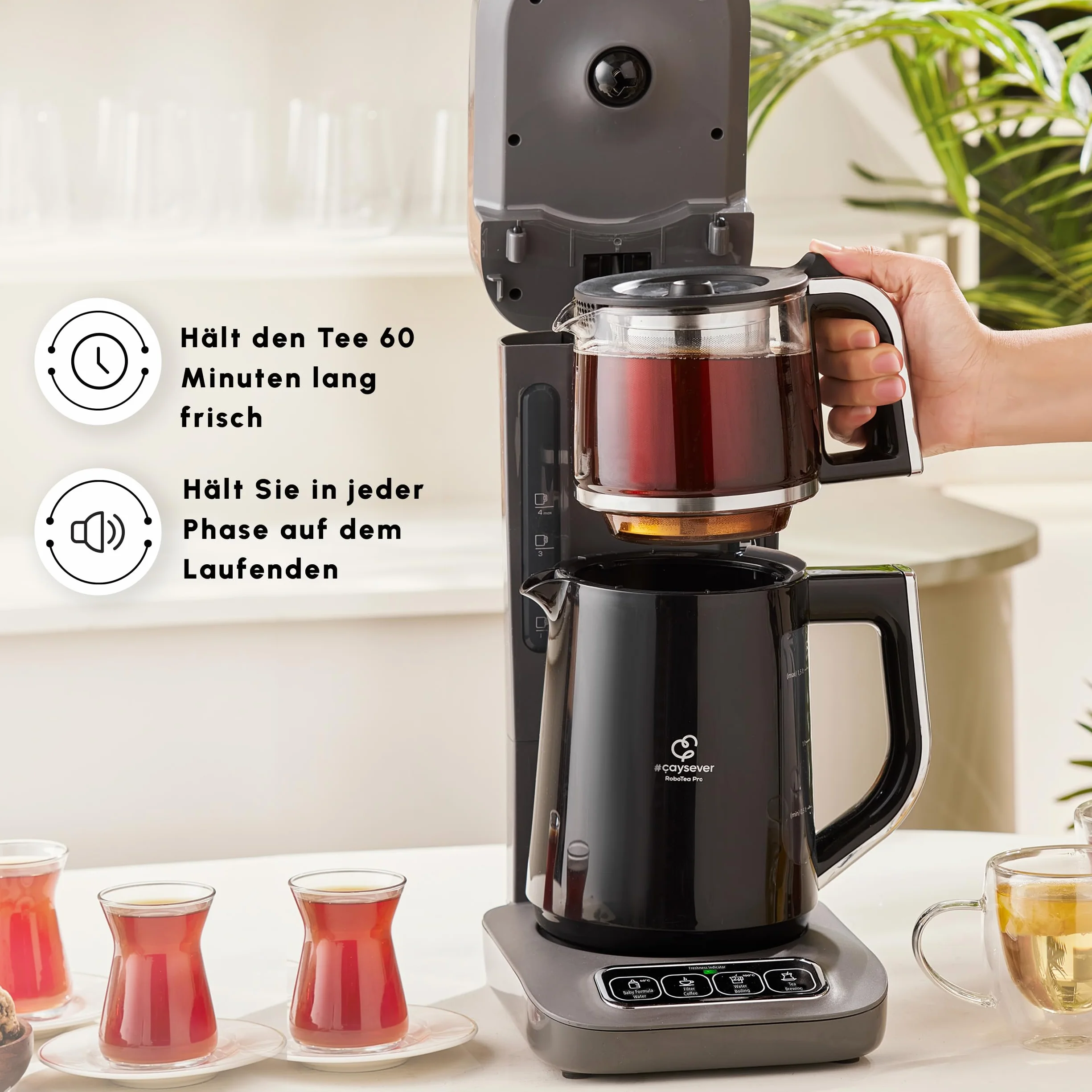 Karaca Çaysever Robotea Pro ekspres do kawy i herbaty 4 w 1 2500 W Space Gray