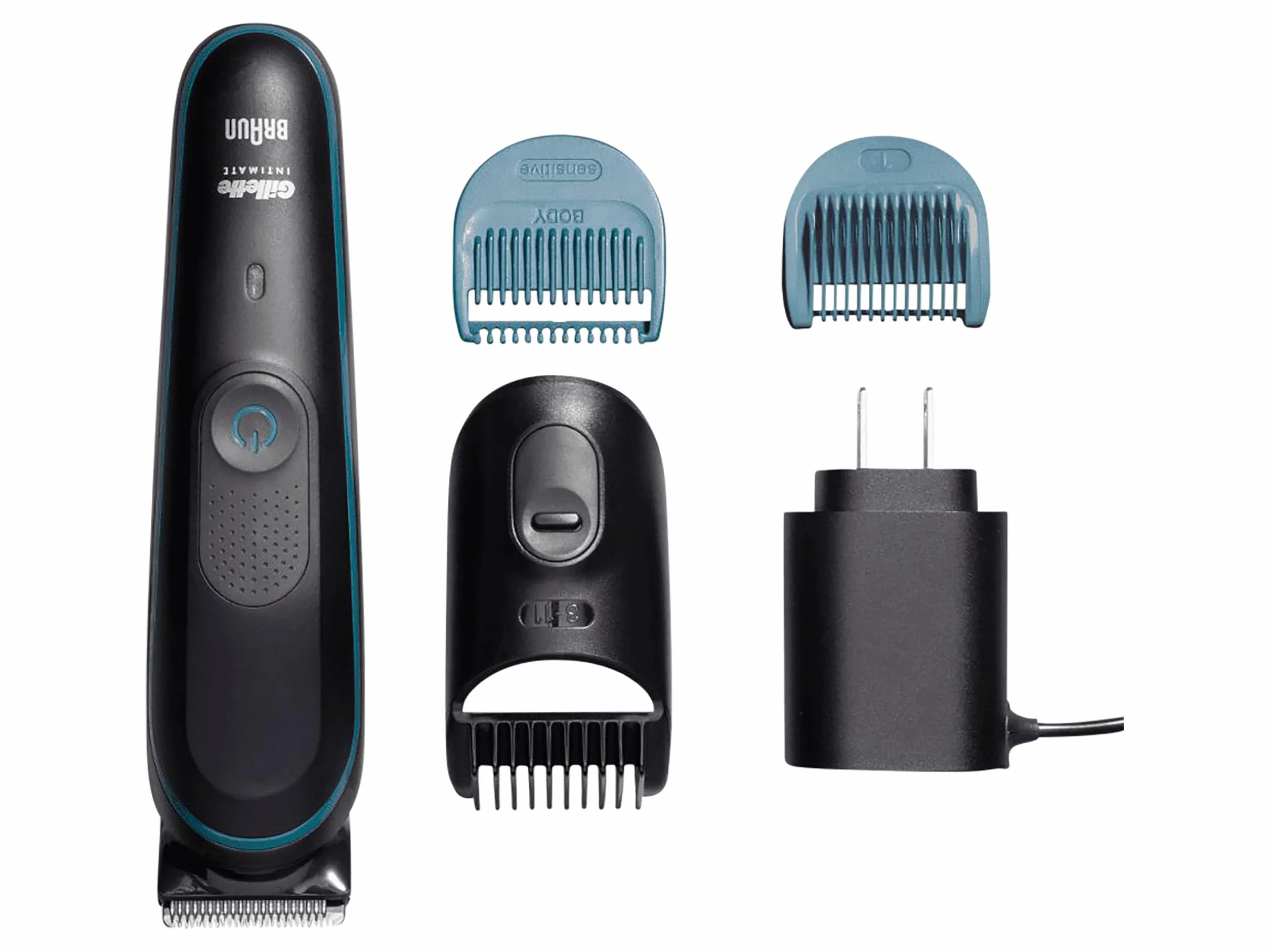 Gillette SkinFirst Intimate trymer męski i5 do intymnych obszarów intymnych, golarka intymna, z trwałymi ostrymi ostrzami, wodoszczelna, bezprzewodowa, do stosowania na mokro i na sucho