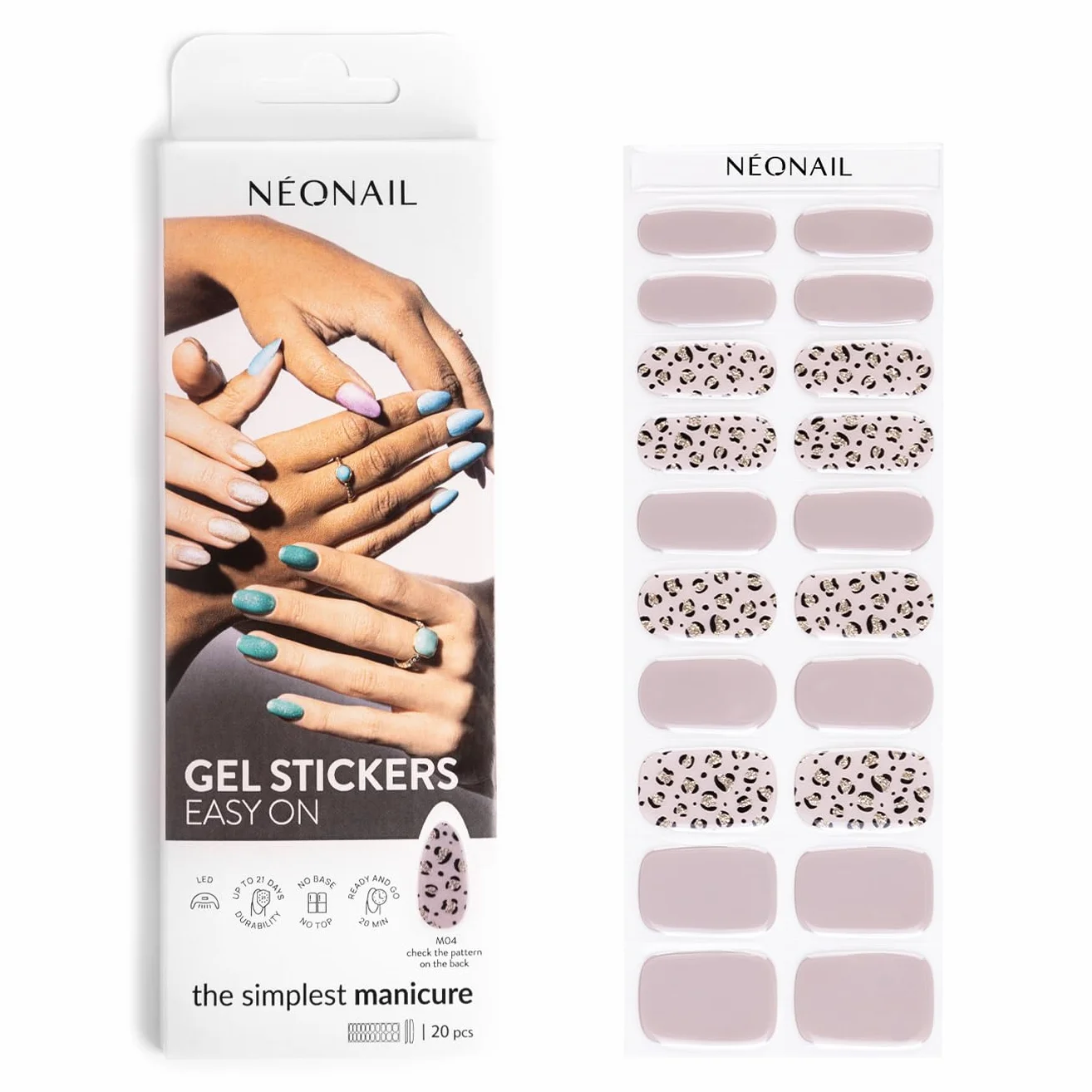 NEONAIL Lakier hybrydowy w naklejce - Gel Stickers Easy On - M04 - Manicure & Pedicure w 20 minut!
