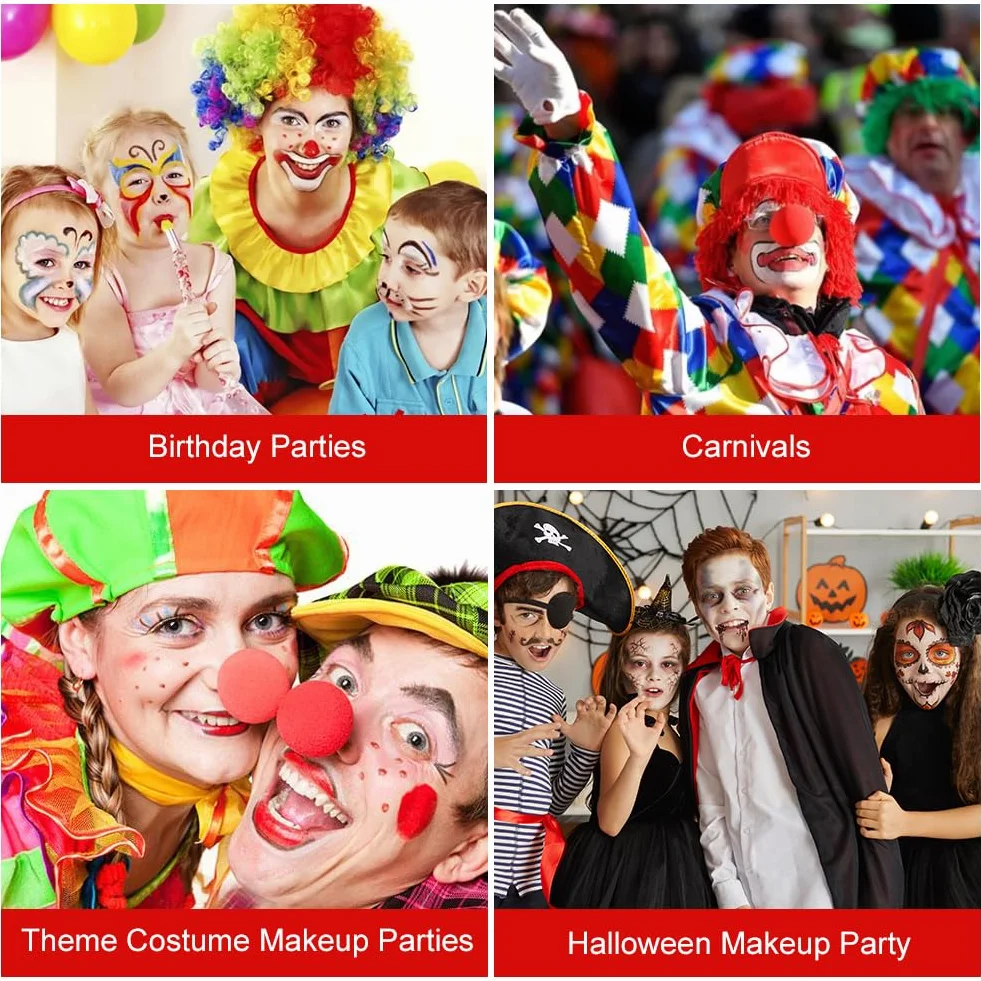 AOOWU Farba do ciała i twarzy, 3 kolory Halloween Farby Twarz, Clown Makijaż Halloween, Tłusta farba do twarzy Dorośli Dziecko, Zestaw do makijażu Halloween Karnawał Festiwal Clown Vampire Cosplay