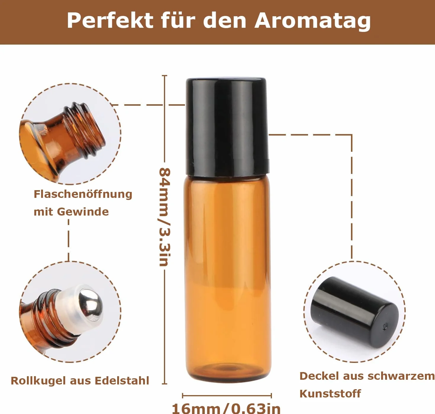 Voarge 10 sztuk 10 ml brązowe butelki na olej, puste butelki na olejki, perfumy, kosmetyki, masaże