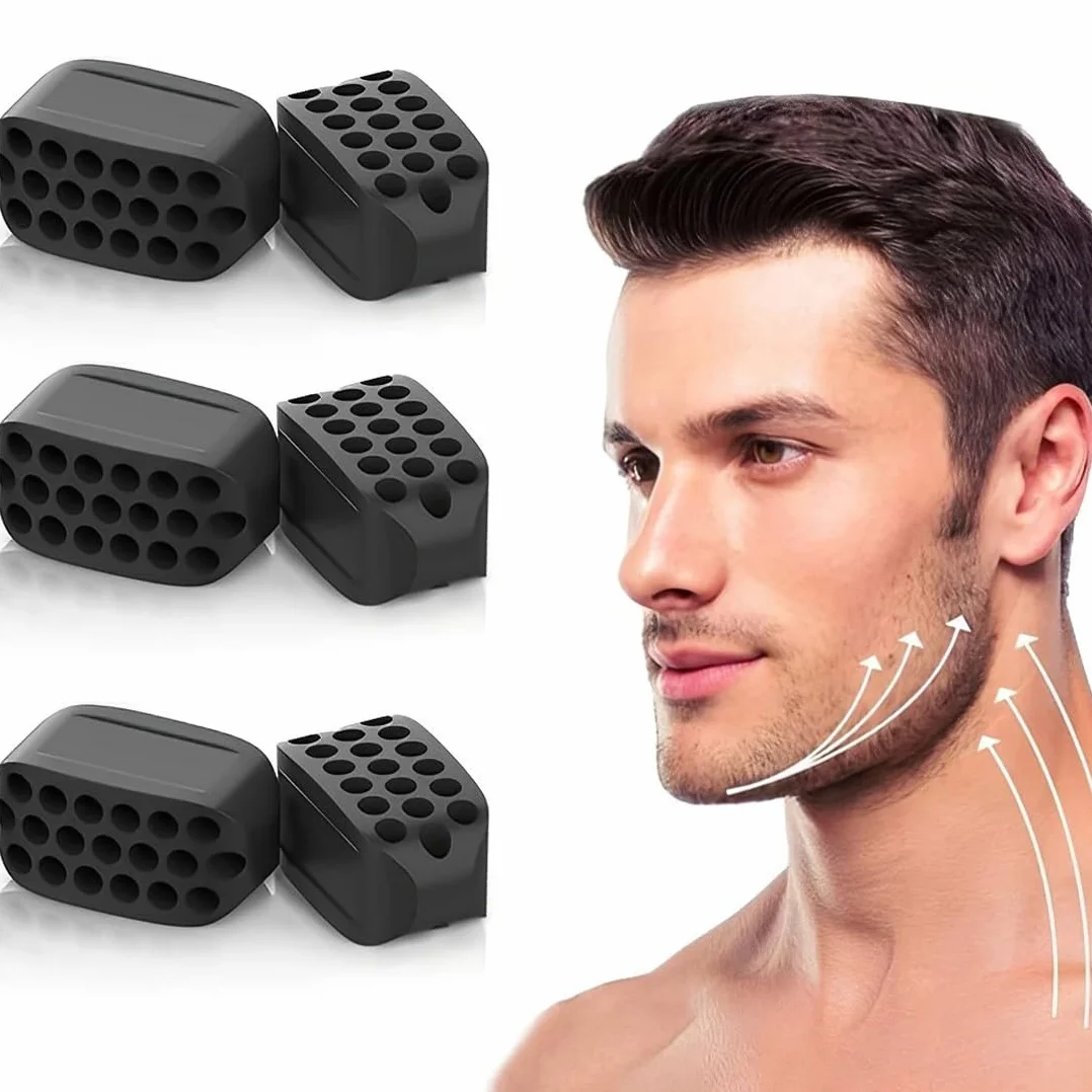 Jaw Trainer, 6 sztuk Jawline Exerciser i trening szczękowy, trening szczękowy, trener szczękowy, podwójny podbródek, do ćwiczeń mięśni twarzy, mężczyzn i kobiet, A