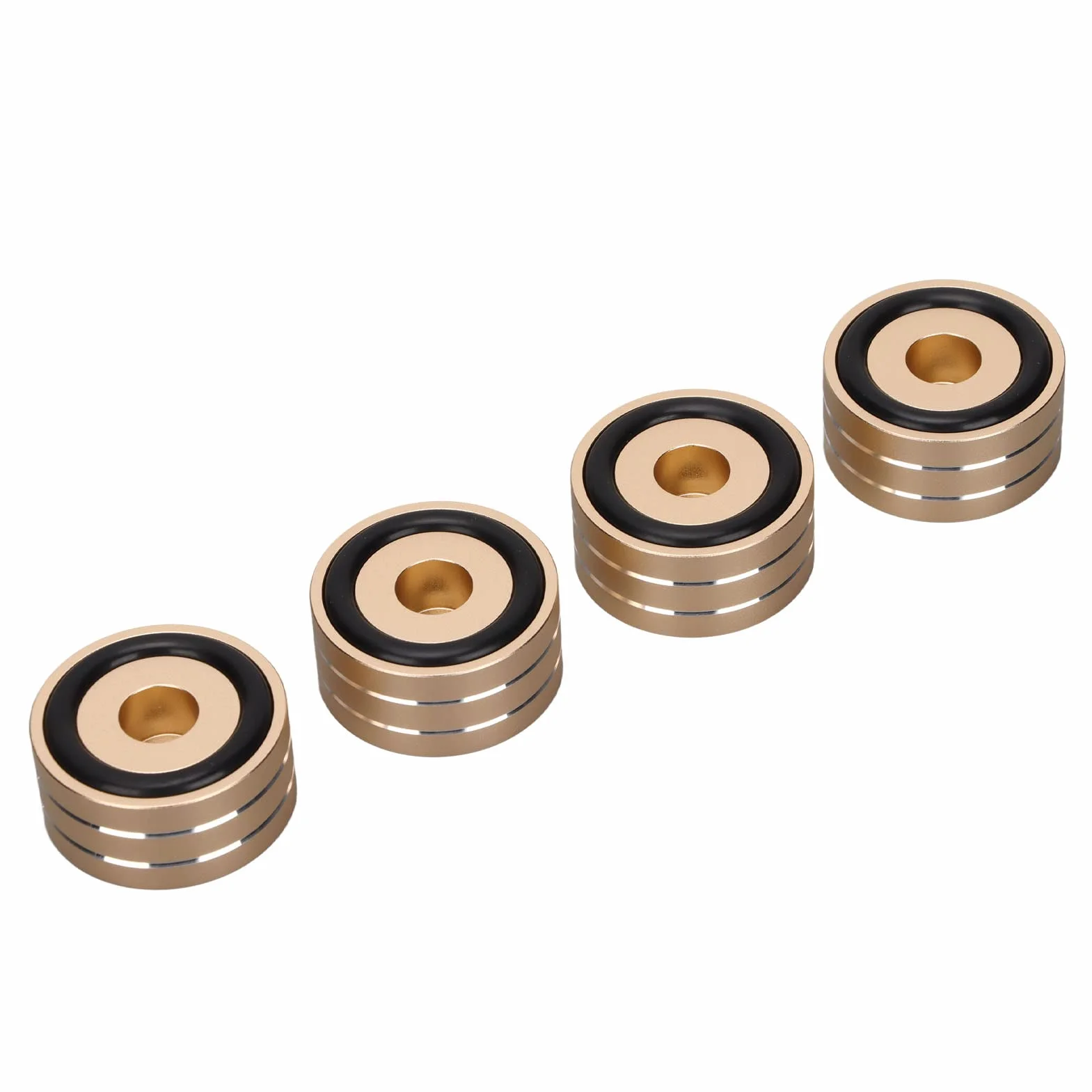 Dioche Premium -głośnik Izolacja Kolce Stojak Stopa - 4PCS 40x20 Mm Aluminium Aluminium Głośnikowe Podkładki Bazowe z gumą przeciwpoślizgową do Rejestratora Wzmacniacza DAC (GOLD)
