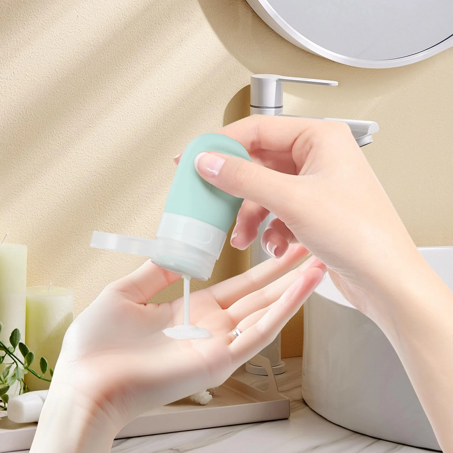 Silikonowe butelki podróżne 90 ml, 18 sztuki, szczelne pojemniki podróżne, zestaw przyborów toaletowych