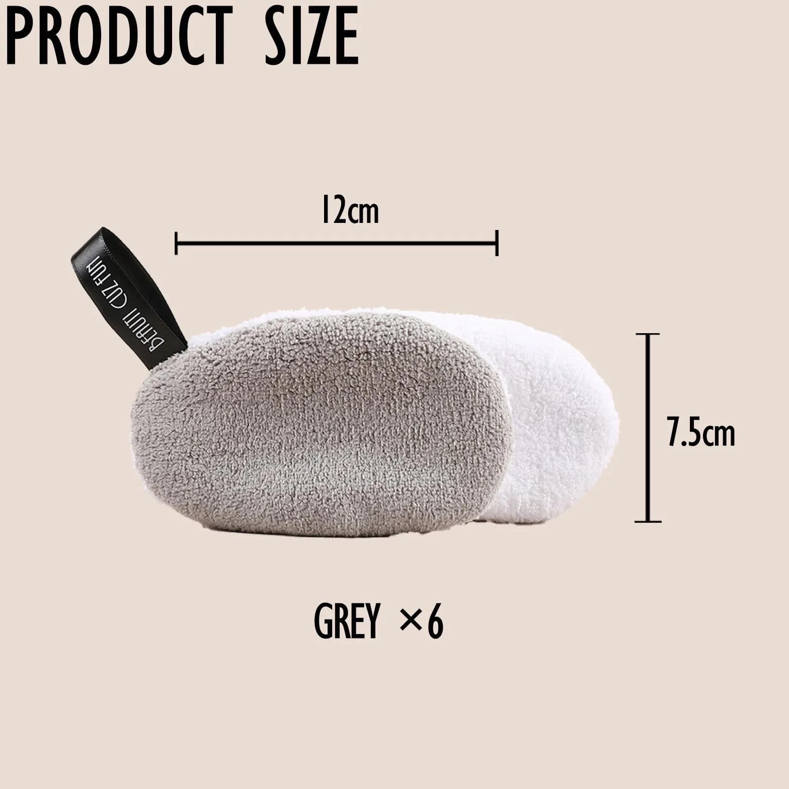 Sugeru® 6-częściowy zestaw wacików do demakijażu, nadają się do prania, do głębokiego oczyszczania porów, hipoalergiczne, delikatne oczyszczanie twarzy i usuwanie makijażu (6 szarych)