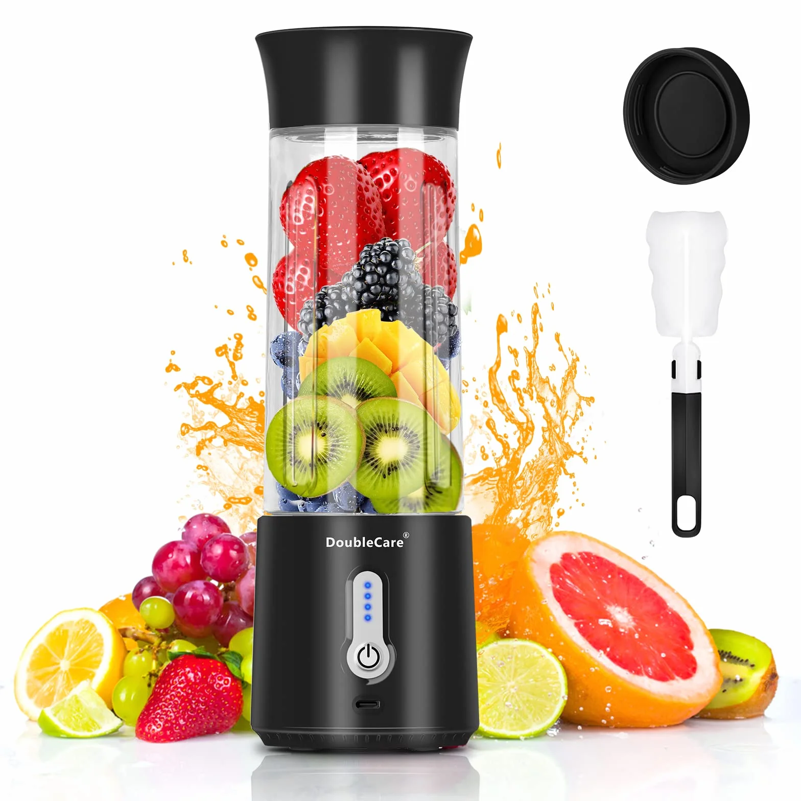Elektryczna sokowirówka mikser do shake'ów i smoothies 500 ml 4000 mAh BPA free czarny
