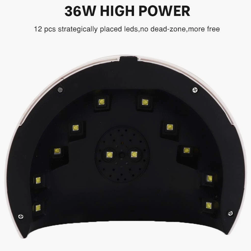 YHNNH, Lampa do suszenia paznokci 36 W, maszyna do utwardzania paznokci Żelowy lakier do paznokci Suszarka Narzędzie do manicure z inteligentną konstrukcją rozrządu do użytku w domu lub w salonie