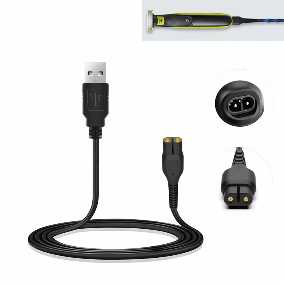 4,3 V uniwersalna ładowarka, kabel do ładowania USB, kabel zasilający, kabel zamienny do trymera Philips Norelco One Blade