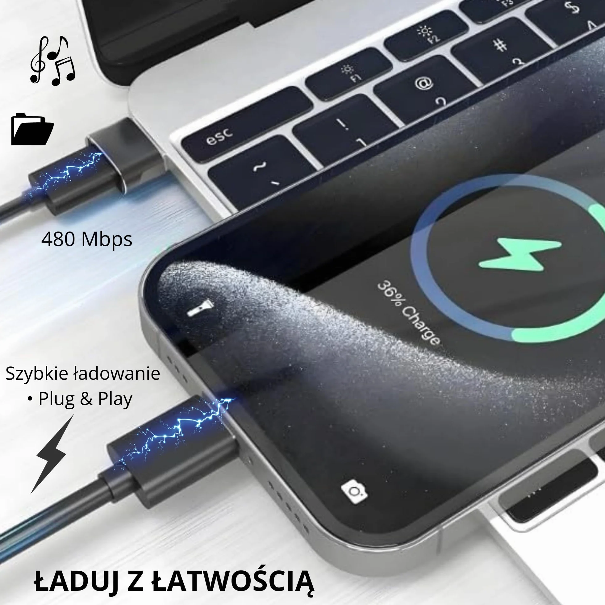 Przejściówka USB C na USB A - Zestaw 3 szt - Adapter USB C na USB A Złącze Typ C Żeński do USB-A Męski, Transfer Danych 480Mbps, Aluminiowa Obudowa, iPhone 15/16, Samsung Galaxy, Xiaomi, PC