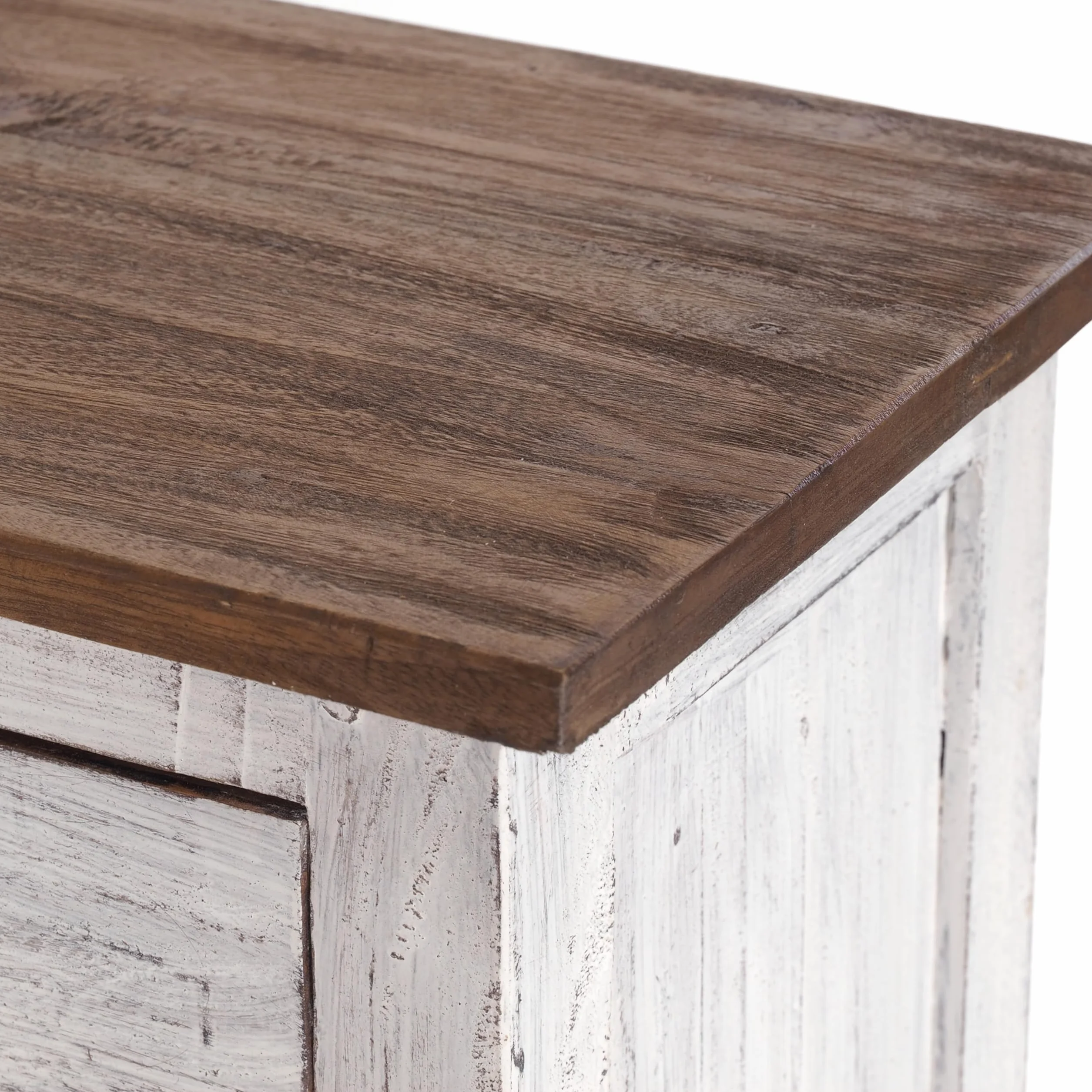 Flurschrank Plant 80 80x36x25 cm mahagoni z recyklingu szafka przedsionkowa shabby chic kolor 05 biały-naturalny