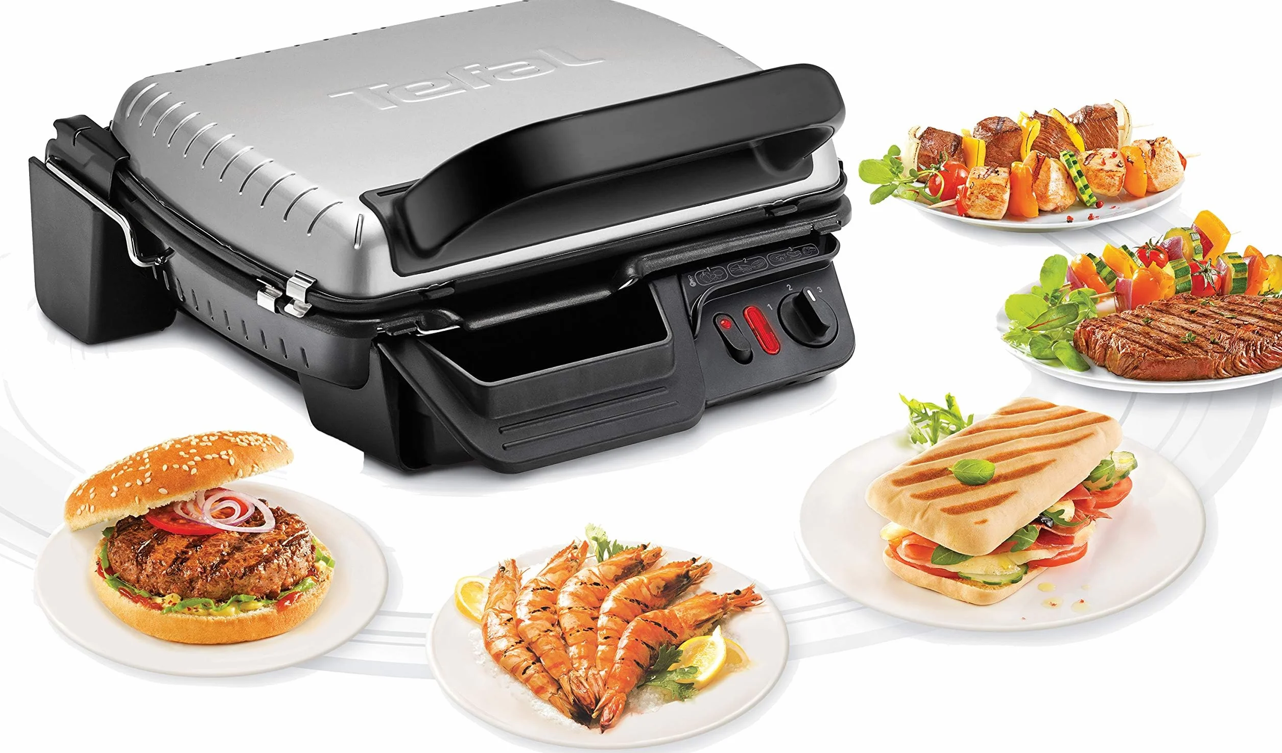 Tefal Gc3060 Grill Elekryczny Srebrny 38.3 x 21 x 38.8 cm 4.13 kg