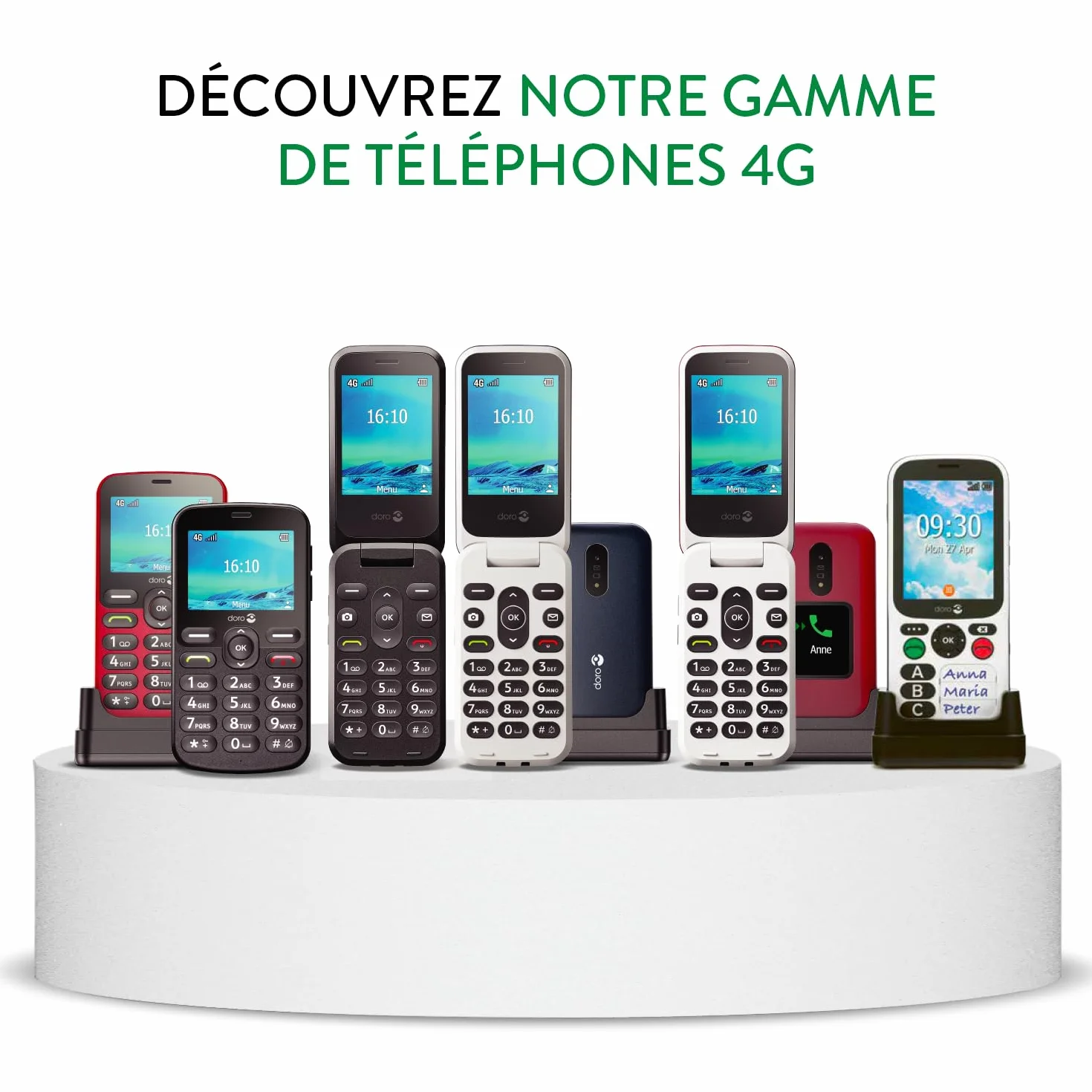 DORO 1880 4G (SOCLE DE CHARGE) BLACK
