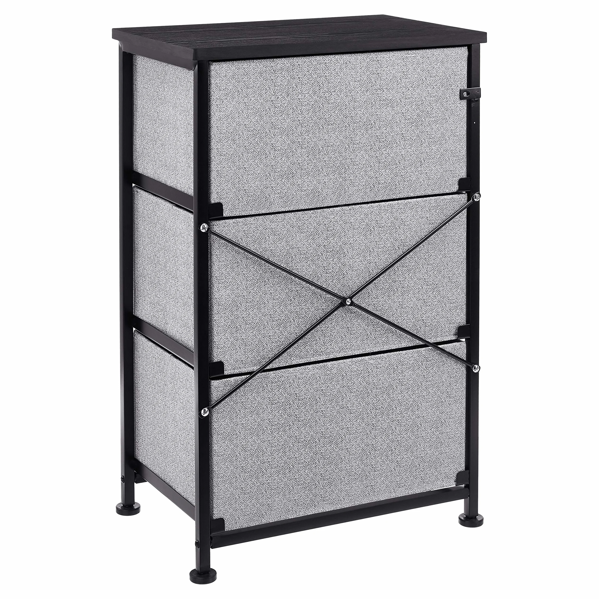 Amazon Basics Organizer z 3-szufladami z tkaniny, do szafy, czarny
