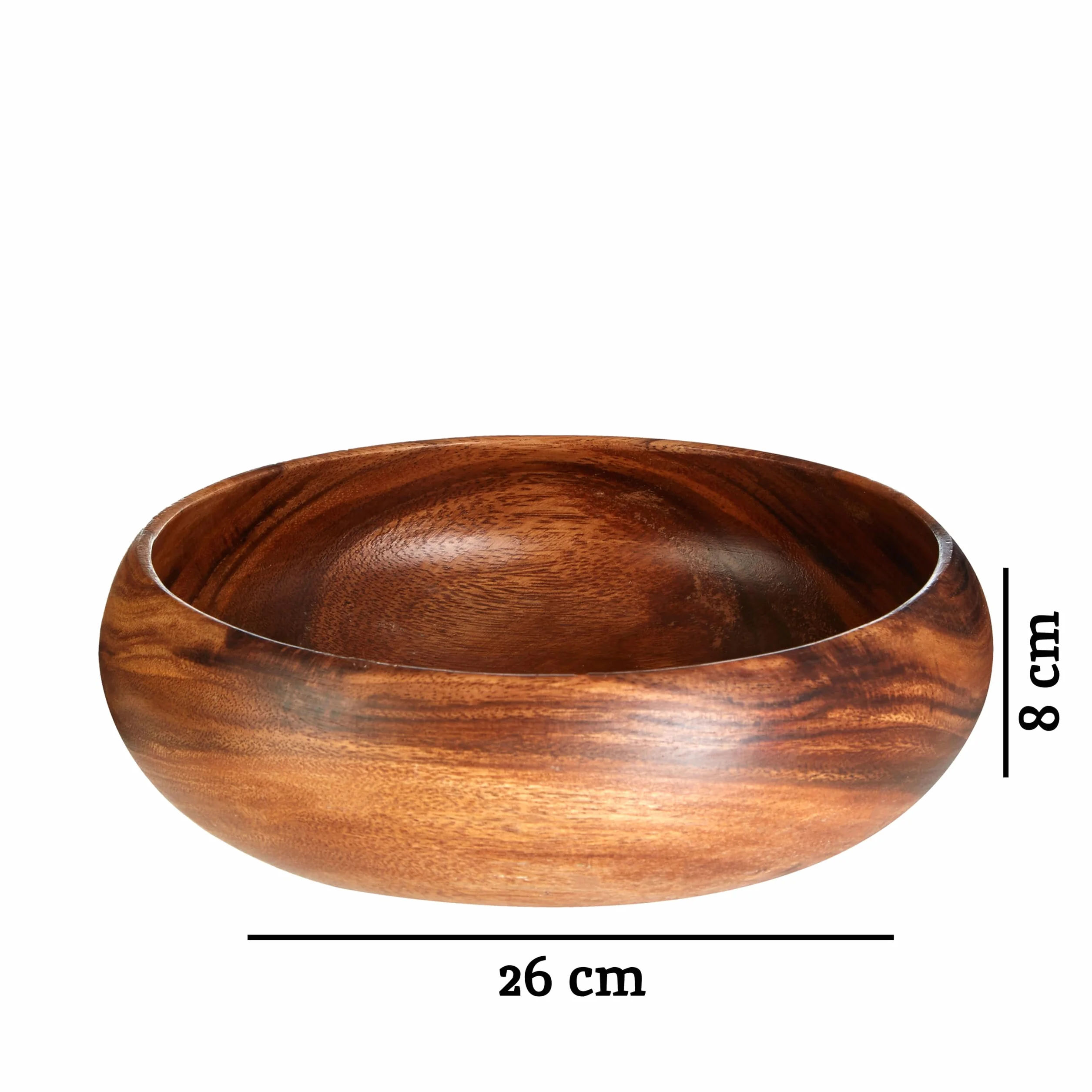 Premier Housewares Duża salaterka z drewna Acacia Kora Okrągła miska 26 cm