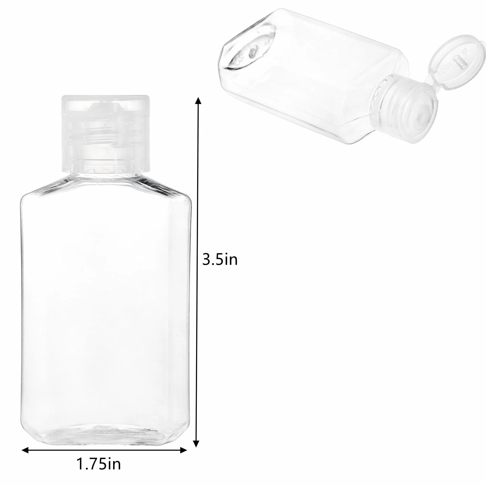 Frcctre Puste plastikowe butelki podróżne, przenośne, przezroczyste plastikowe butelki z klapkami, do wielokrotnego napełniania, do dezynfekcji rąk, kosmetyków, kosmetyków, bez BPA, 60 szt