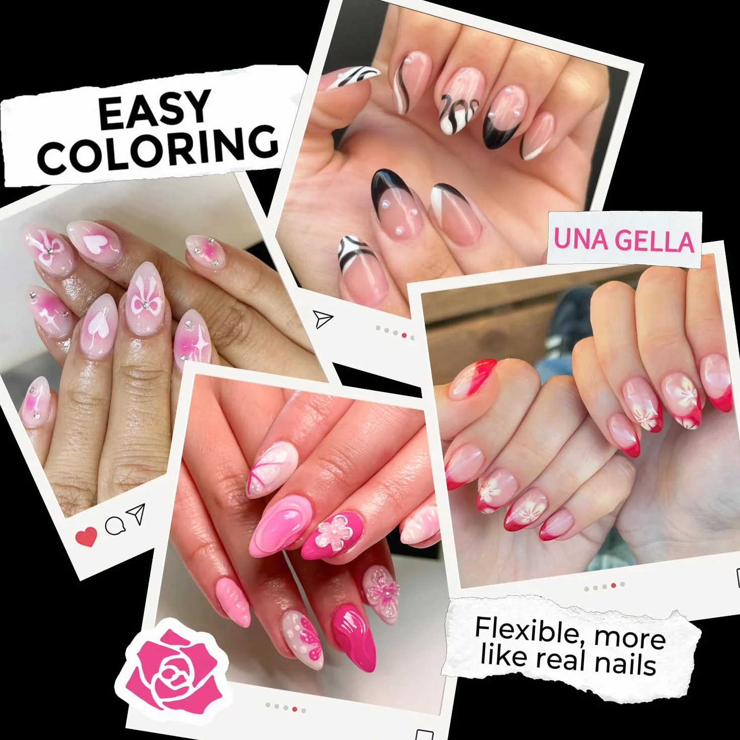 UNA GELLA Kurze Mandel Nail Tips, 216 Stück 12 Größen Nageltips für Gelnägel Soft Gel Full Cover Press On Nails Almond für Nagelverlängerung, Home DIY Nail Art & Nagelstudio