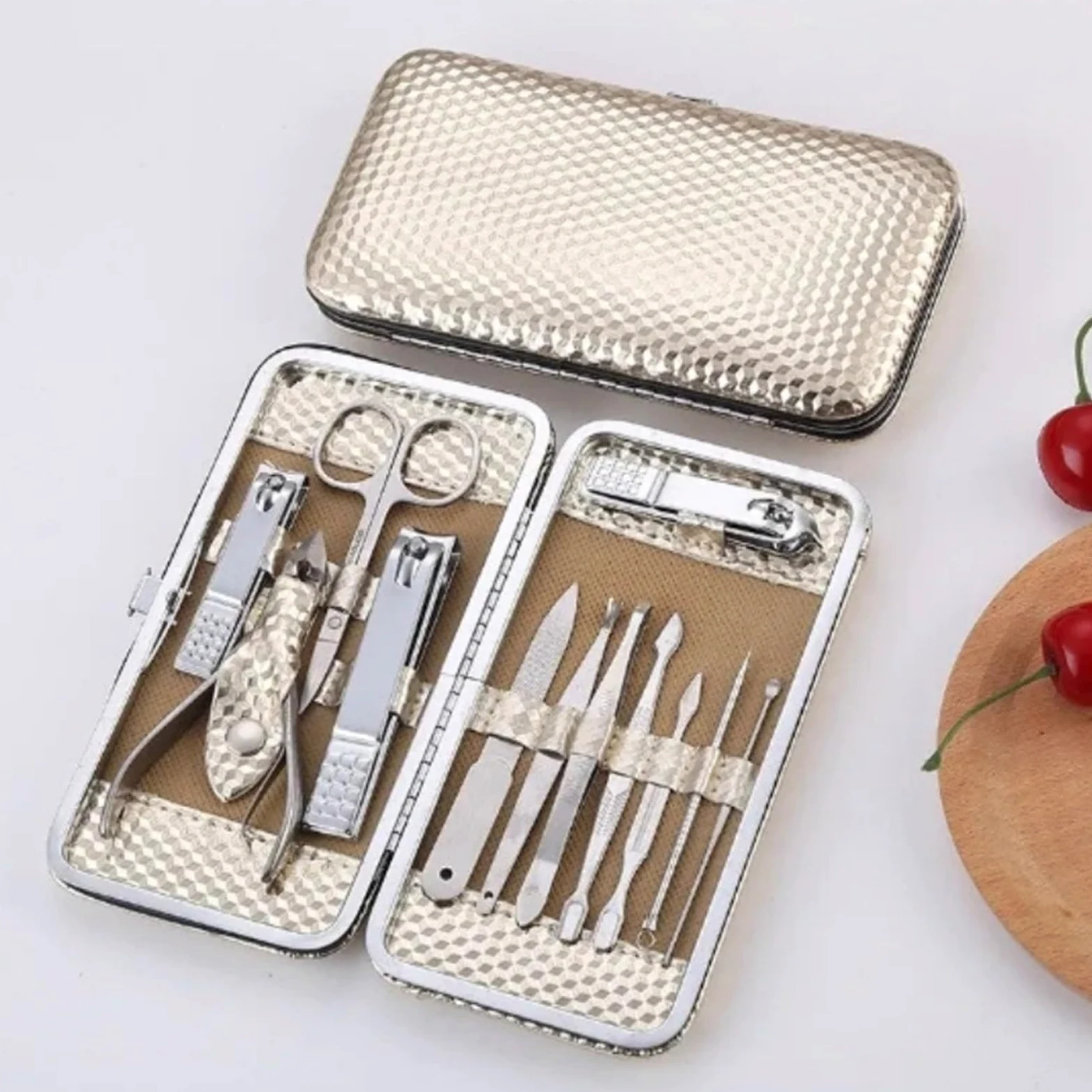 Zestaw obcinaczy do paznokci 12-częściowy zestaw obcinaczy do paznokci zestaw do manicure zestaw obcinaczy do paznokci prezent złote narzędzia do pielęgnacji stóp i rąk pedi