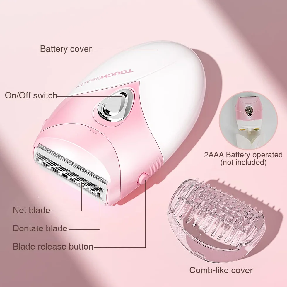 TOUCHBeauty AG-1459ADE elektryczna golarka damska, dlektryczna, trymer dla kobiet, do ciała, pod pachami, nogami i strefą bikini, Compact Lady Shaver AG-1459ADE