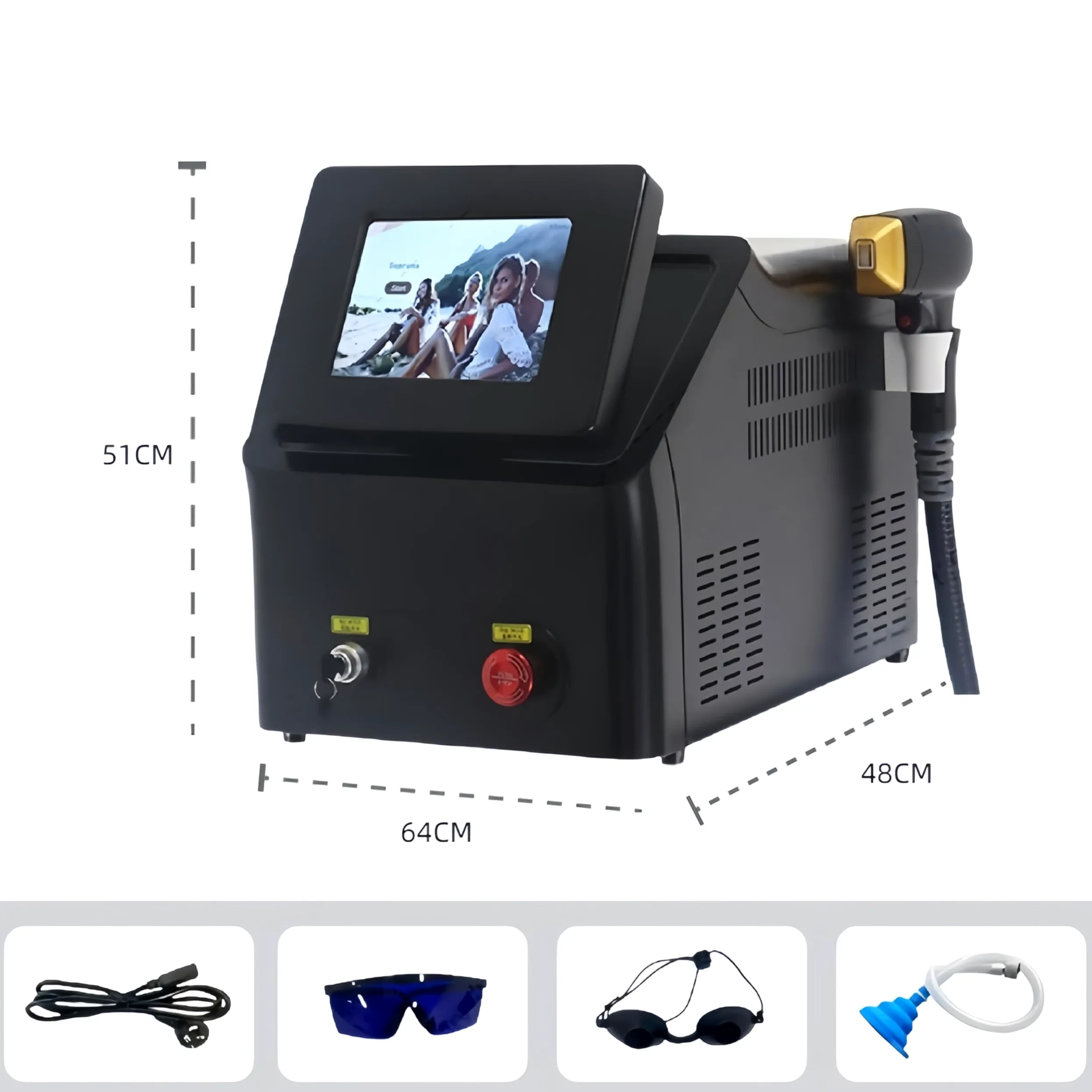 Chłodzenie lodu o wysokiej mocy 3000W 755 808 1064nm 3 urządzenia o długości fali Dioda Laser Epilator 808nm Maszyna do depilacji
