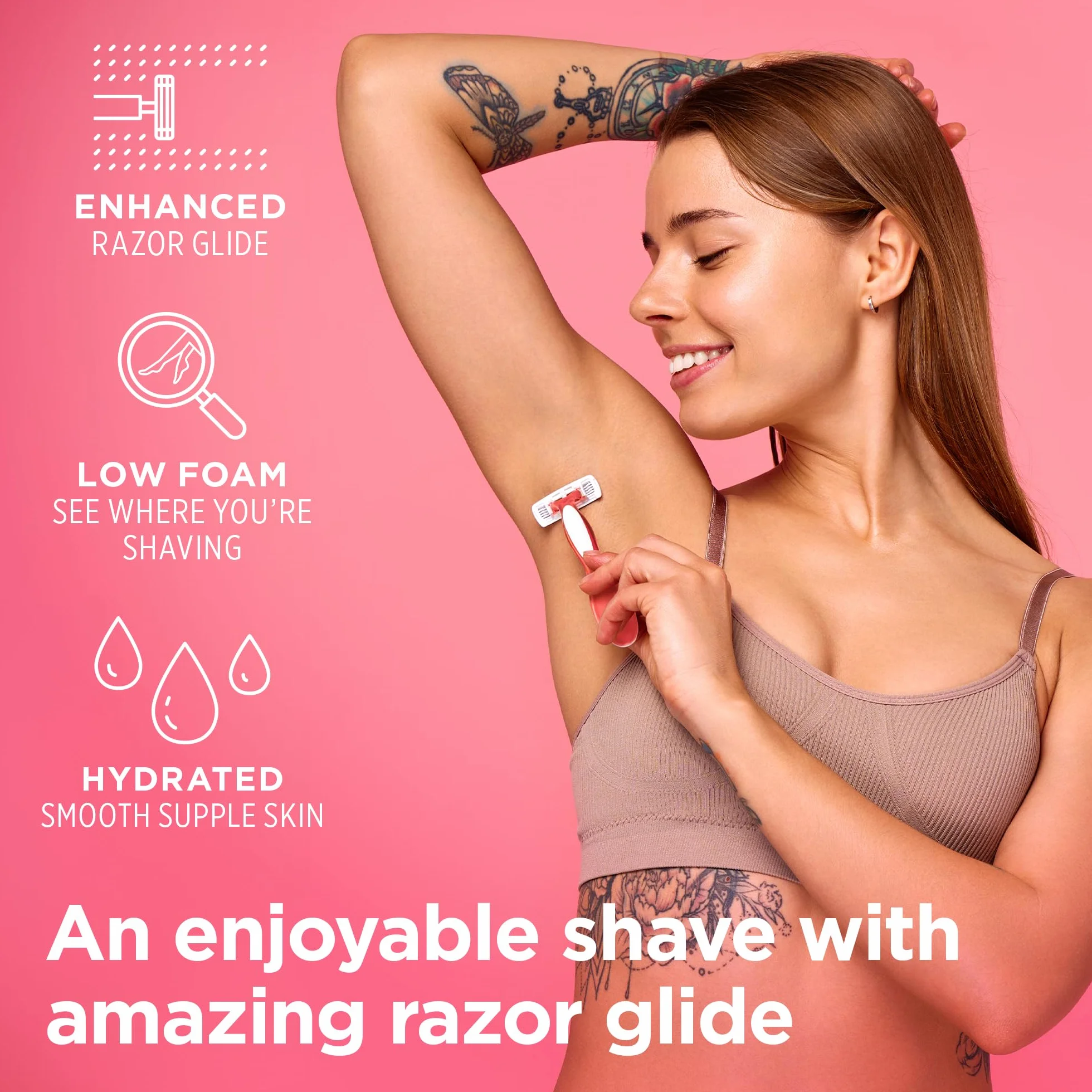 King of Shaves Queen of Ooh la la! Żel do golenia dla kobiet, 2 x 150ml, do wrażliwej skóry, nawilżający, niska piana, kokos i wanilia, wegański, idealny do nóg, pach i bikini.
